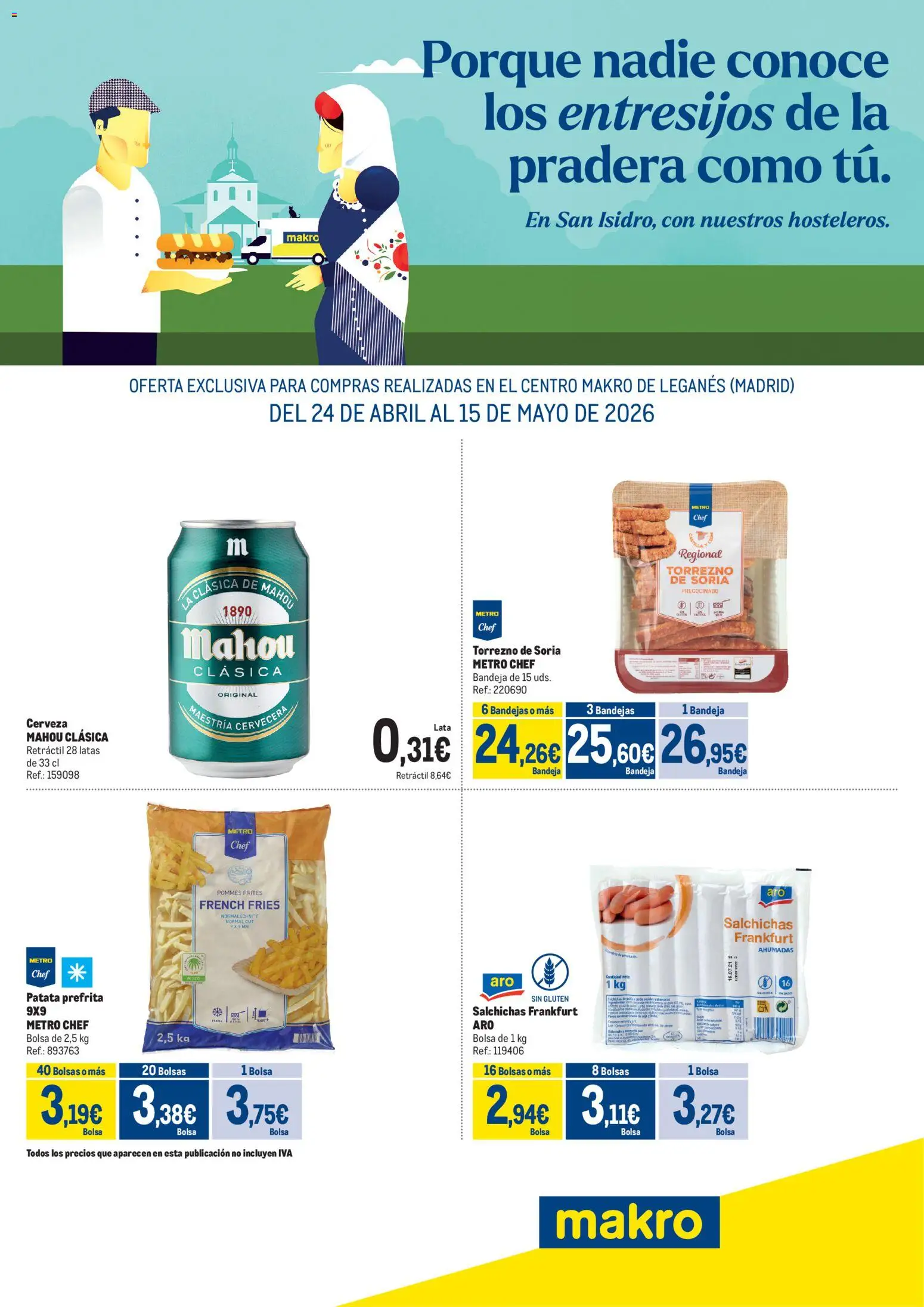 Makro San Isidro Leganés │ válido desde el 24.04.2026 | Página: 1 | Productos: Cerveza, Bolsa, Bandeja