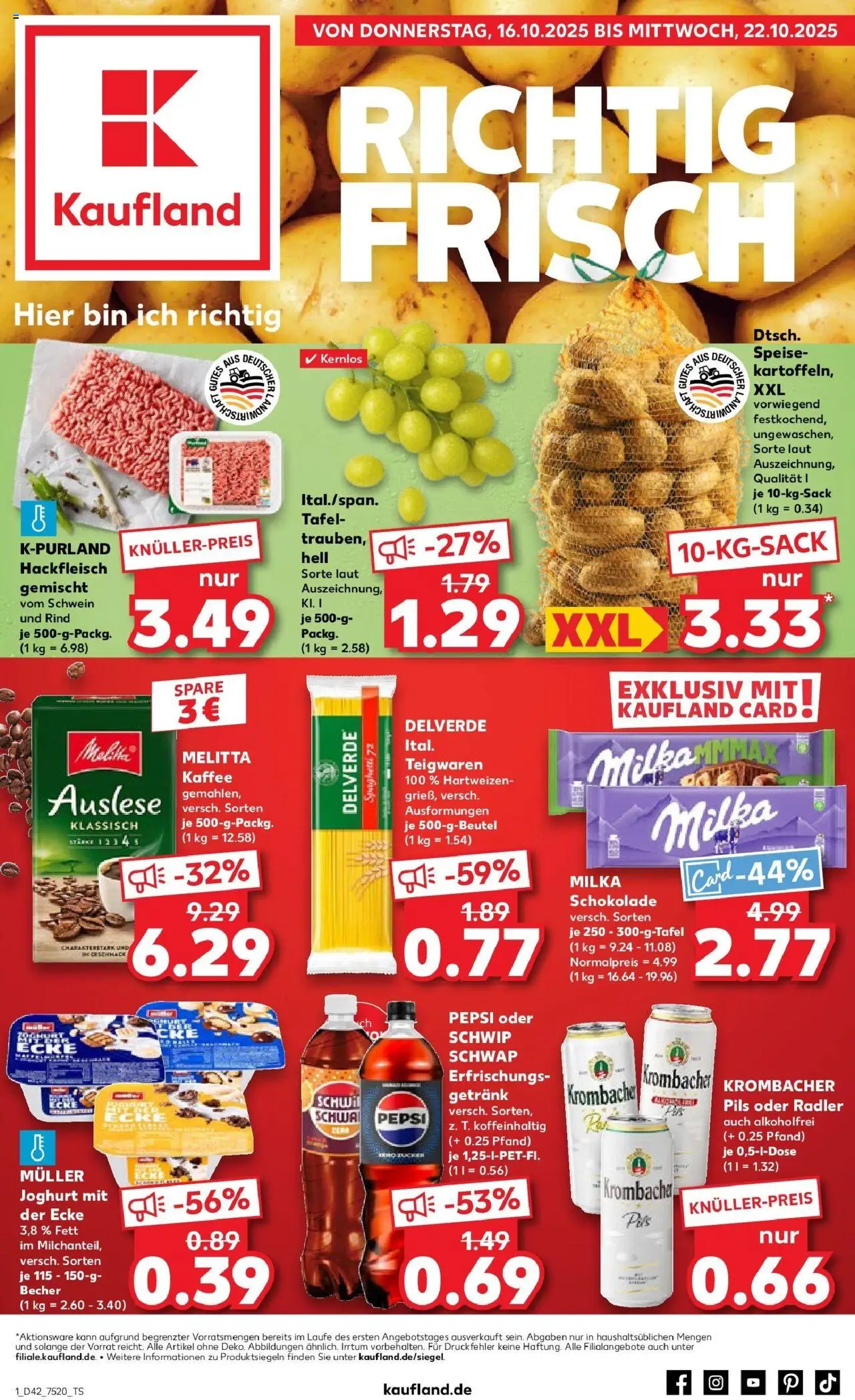 Kaufland prospekt Wuppertal	 – gültig ab 15.10.2025 | Seite: 1 | Produkte: Melitta, Pils, Krombacher, Hackfleisch