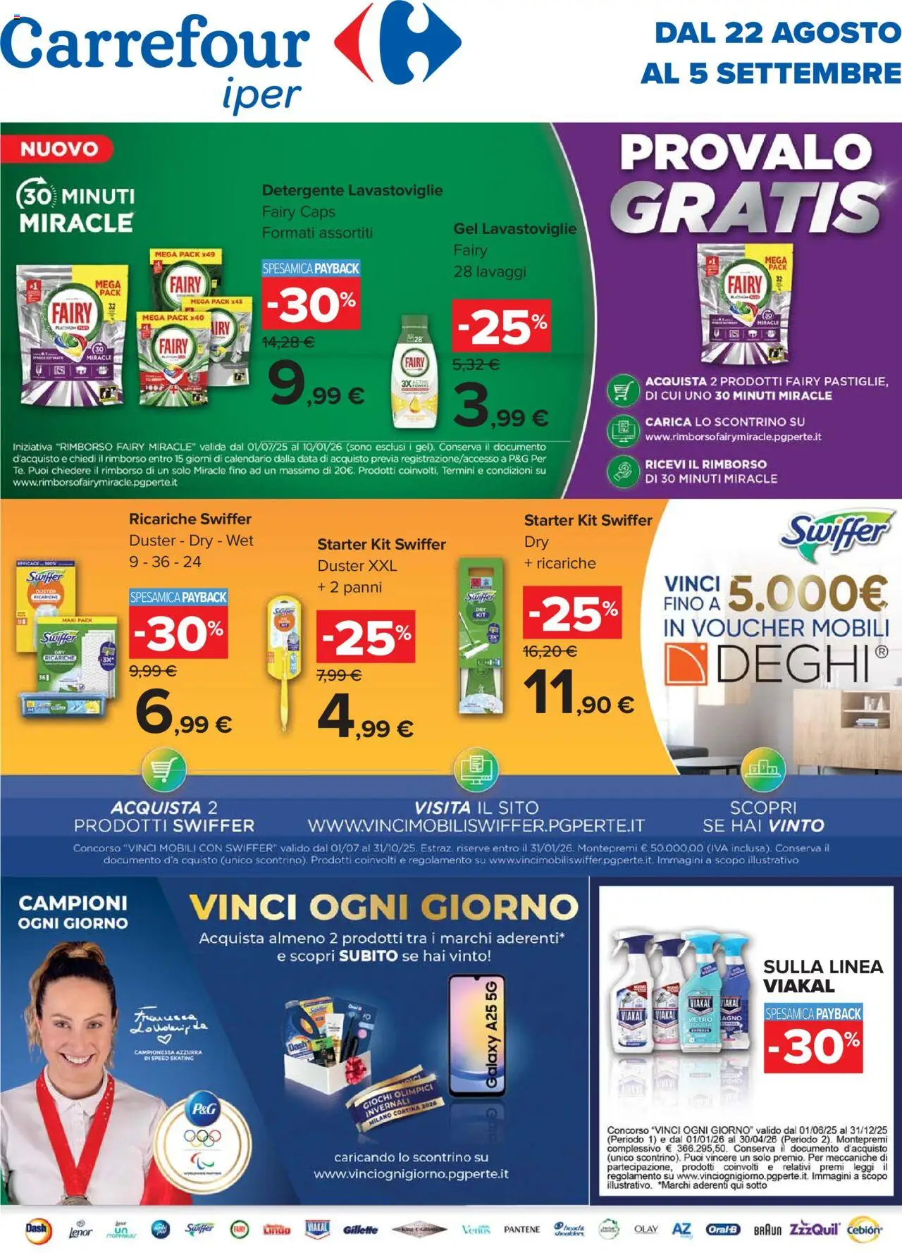 Volantino Carrefour del 22.08.2025 | Pagina: 1 | Prodotti: Detergente, Lavastoviglie, Data