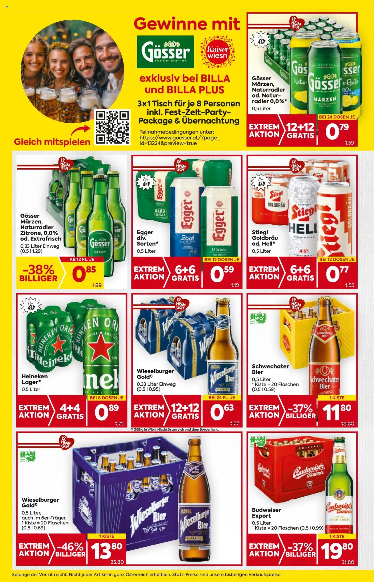 Billa AT akciós ujság - amely érvényes a következő dátumtól: 28.08.2025 | Oldal: 16 | Termékek: Radler, Heineken, Budweiser, Gösser