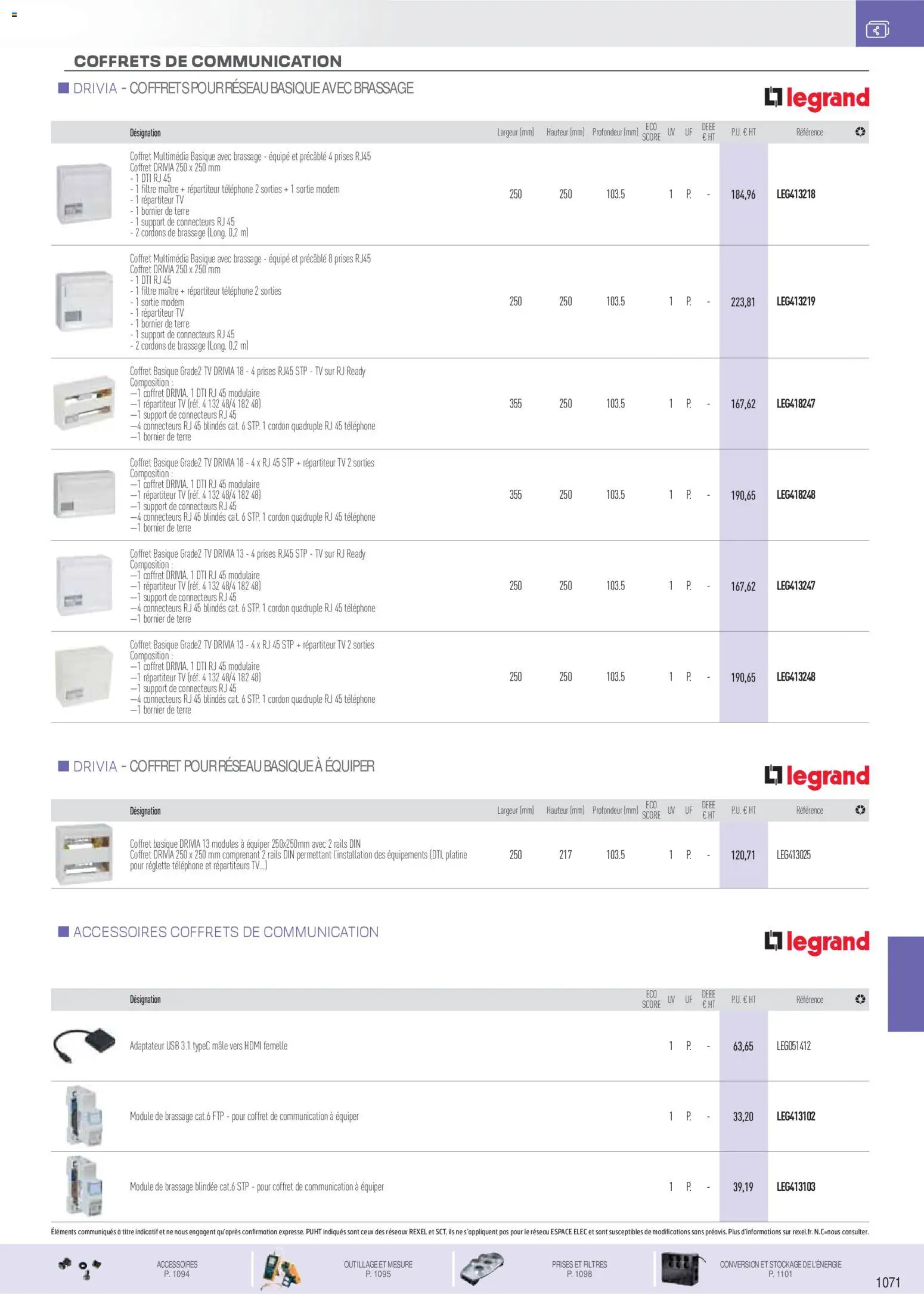 {H1} | Page: 4 | Produits: Téléphone, USB, Prises, Modem