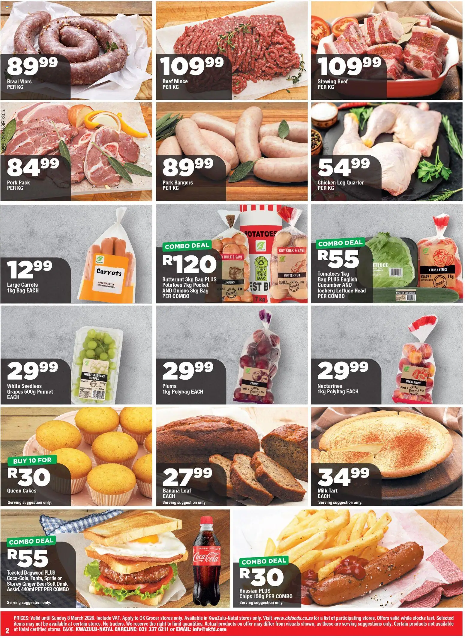 New OK Foods catalogue – valid from 25.02.2026 | Page: 2 | Products: Milk, Sprite, Carrots, Onions
