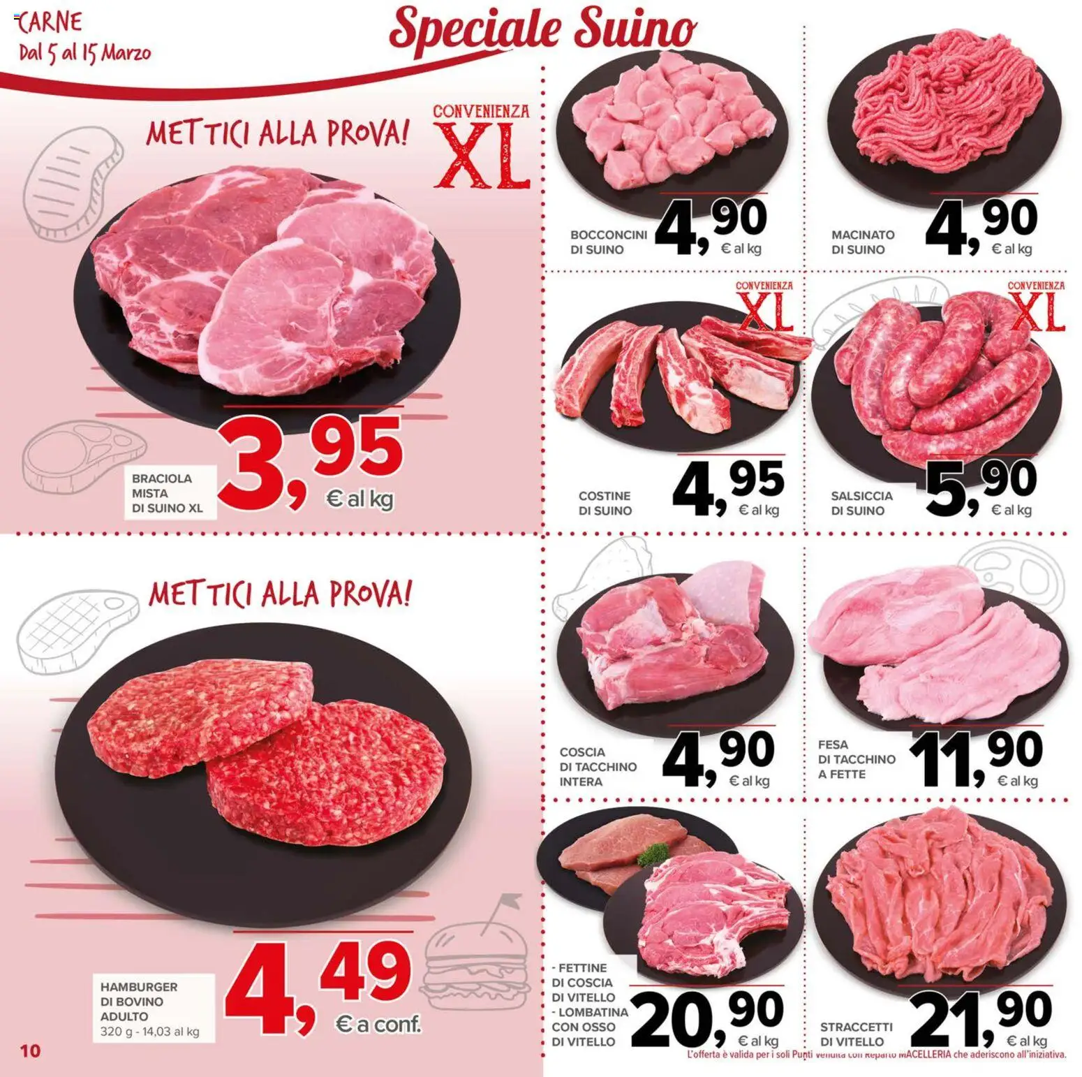 Volantino Todis del 05.03.2026 | Pagina: 10 | Prodotti: Tacchino, Vitello, Hamburger, Macinato