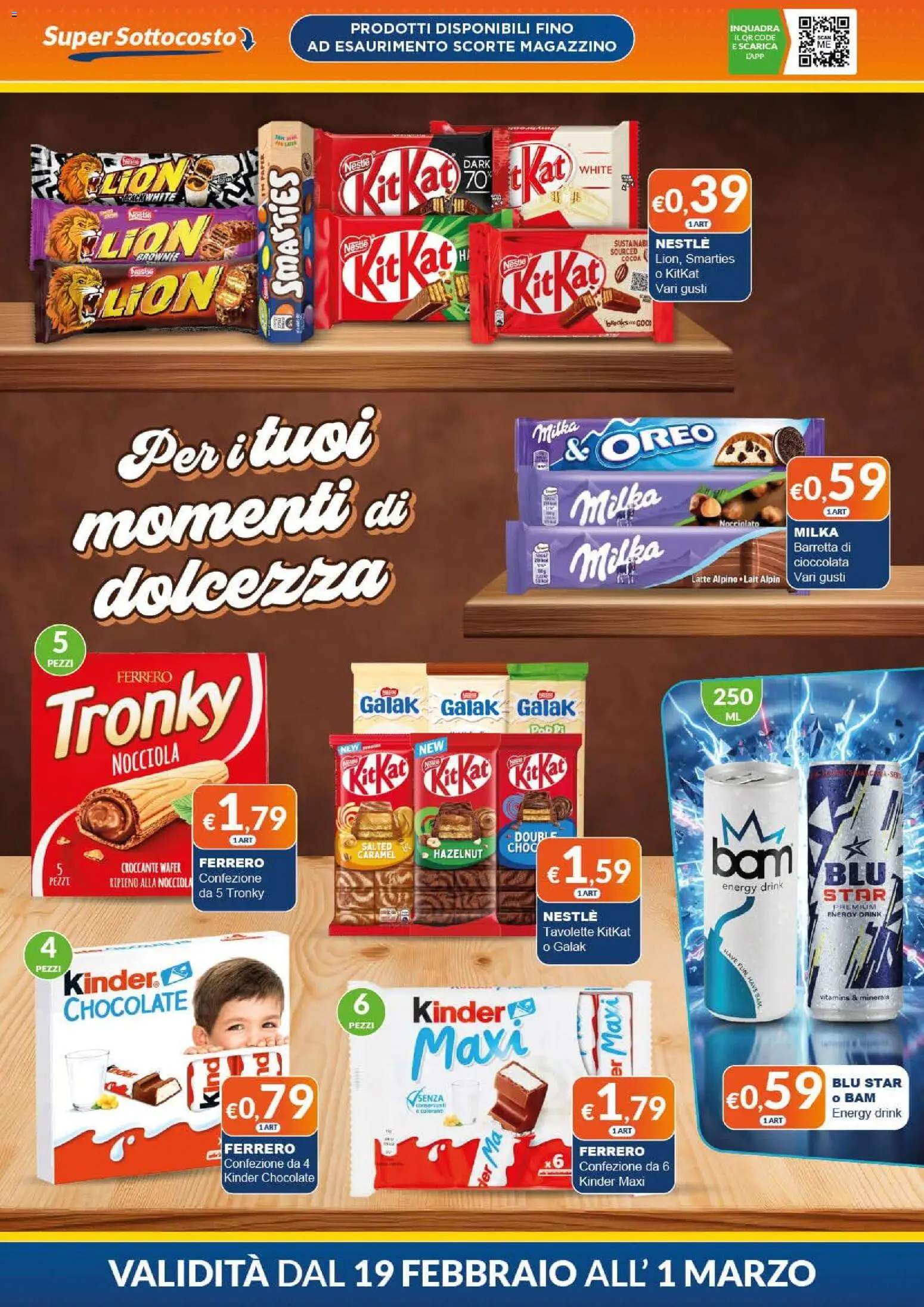 Volantino Mister Risparmio del 19.02.2026 | Pagina: 6 | Prodotti: Latte, Barretta