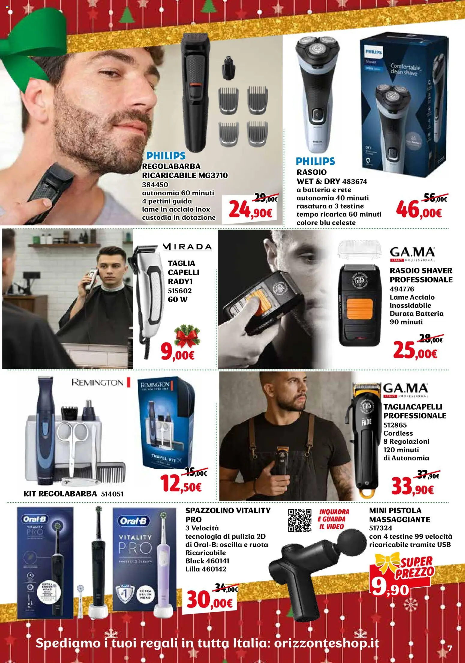 Volantino Orizzonte del 27.11.2025 | Pagina: 7 | Prodotti: Rasoio, Spazzolino, Video, USB