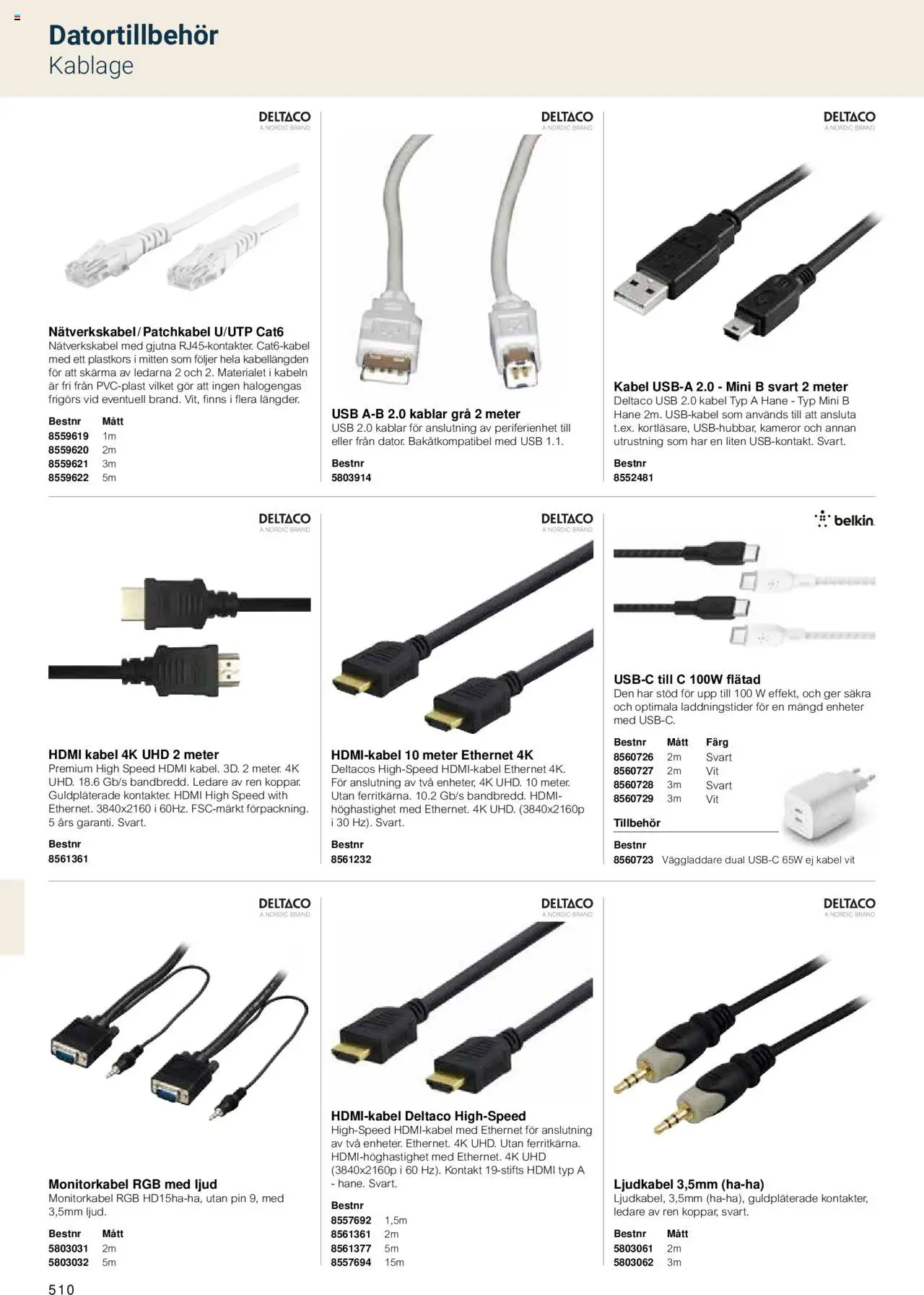 Office Depot reklamblad aktuell från 15.02.2024 | Sida: 512 | Produkter: Kabel, Väggladdare, Kontakt, USB