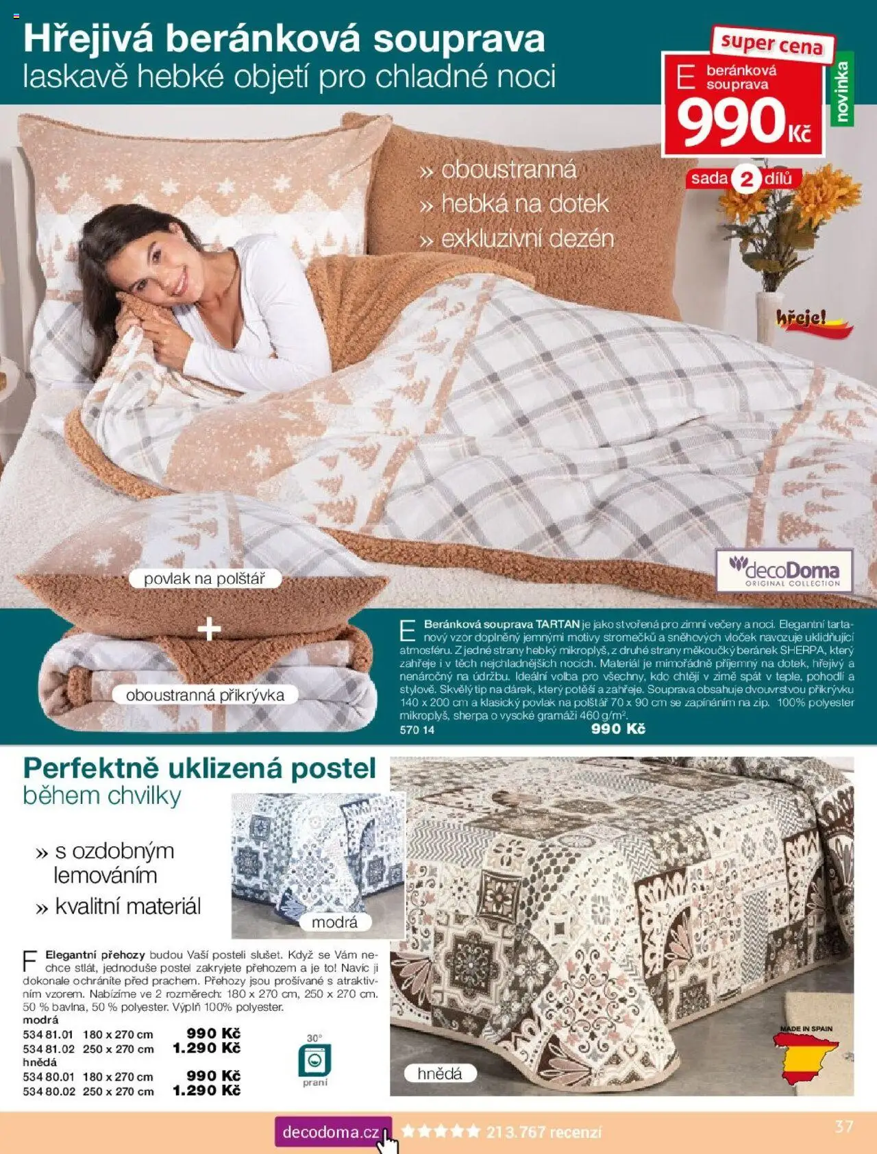 Decodoma katalog Vánoce 2025 od 09.10.2025 | Strana: 37 | Produkty: Povlak na polštář, Postel, Polštář, Přikrývka