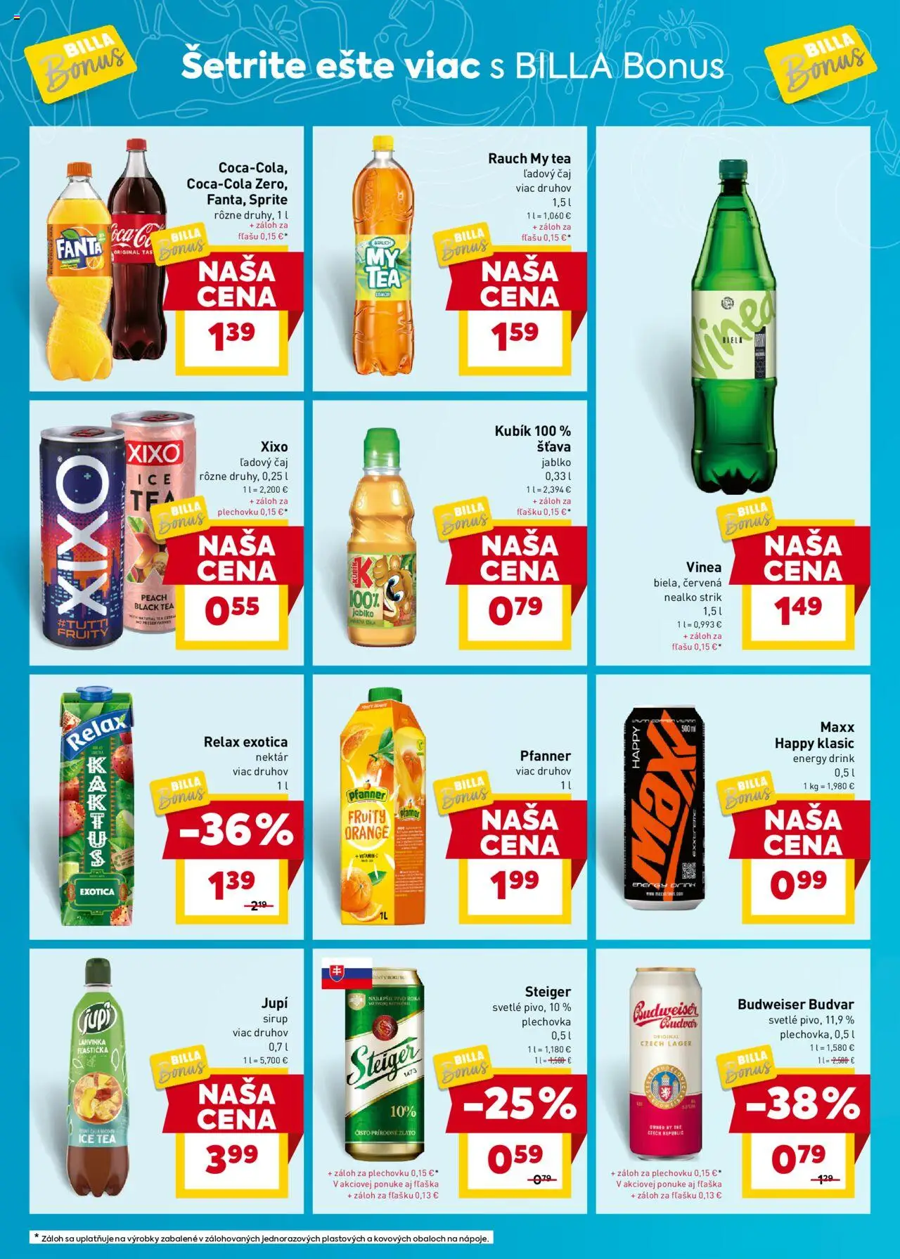 Billa Bonus leták │ platný od 16.07.2025 | Strana: 4 | Produkty: Čaj, Budvar, Sprite, Fanta