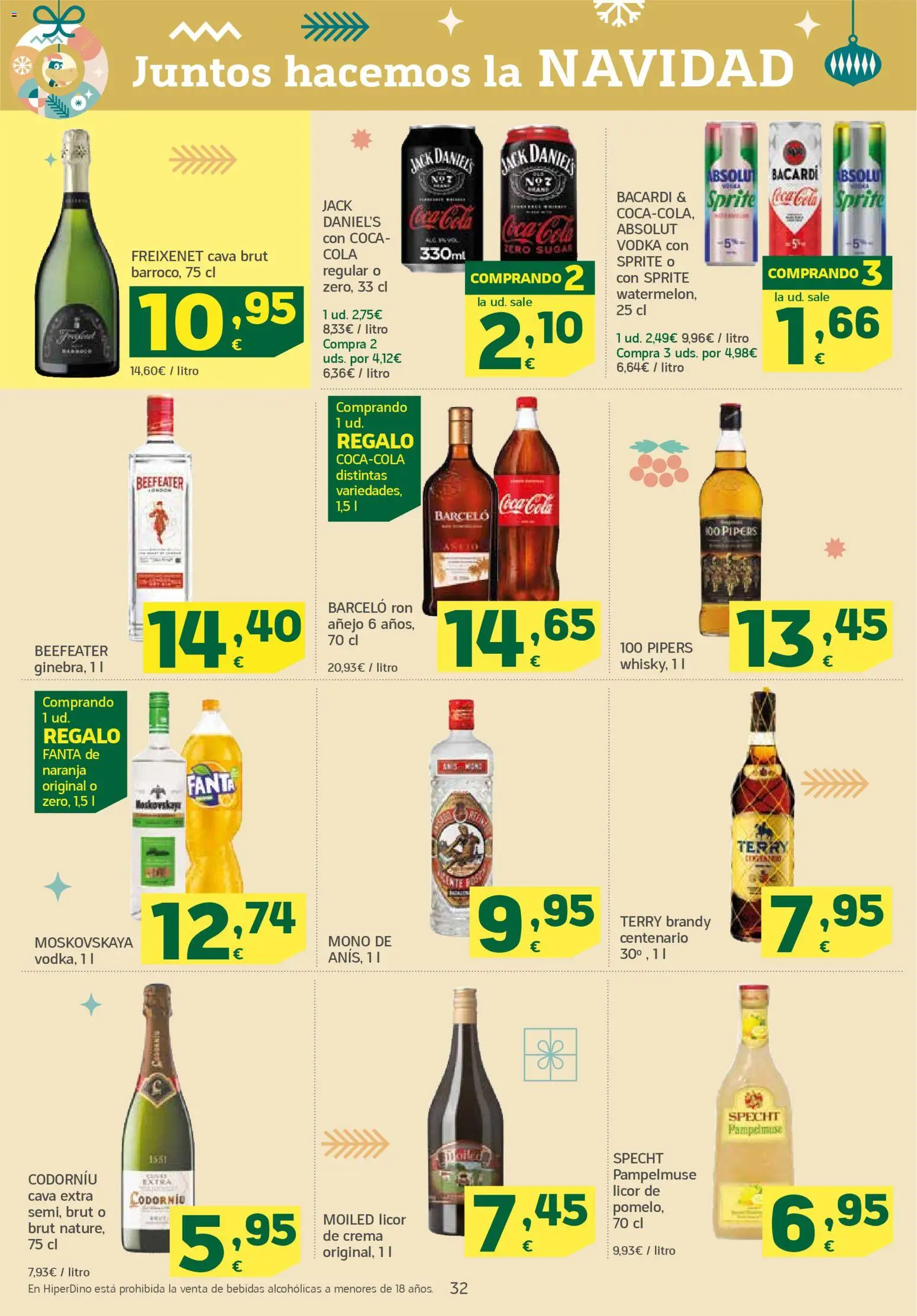 HiperDino folleto │ válido desde el 04.12.2025 | Página: 32 | Productos: Licor, Ron, Vodka, Μαύρο πιπέρι