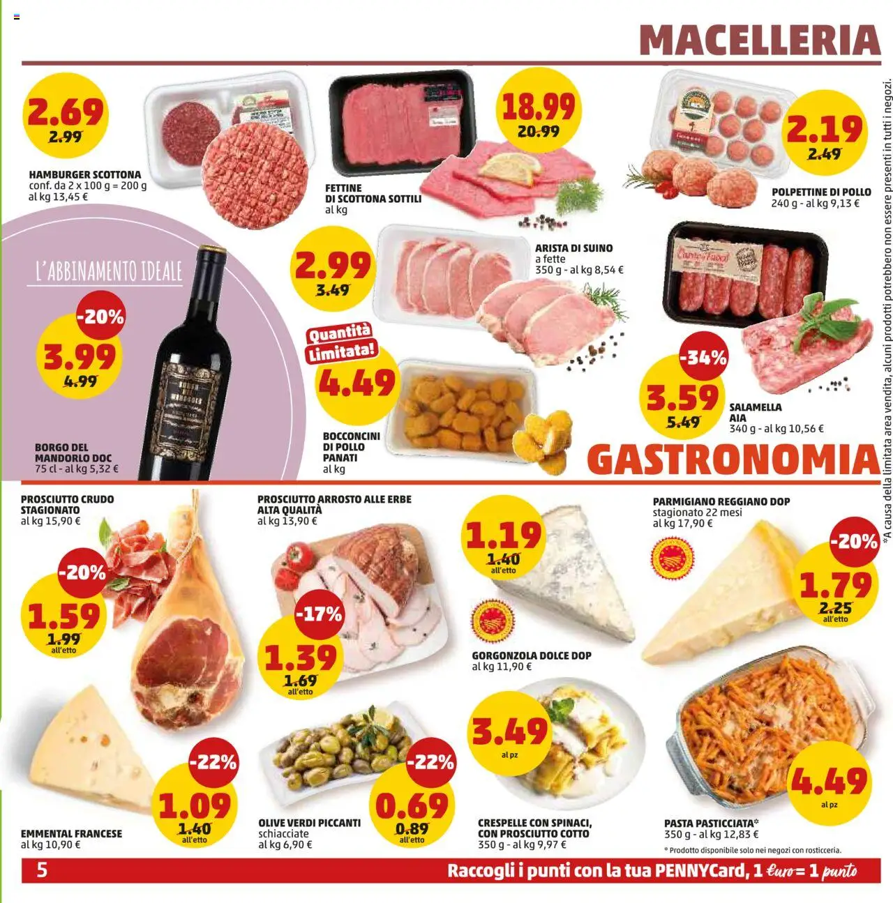 Volantino PENNY del 11.09.2025 | Pagina: 5 | Prodotti: Prosciutto Crudo, Pollo, Olive, Hamburger
