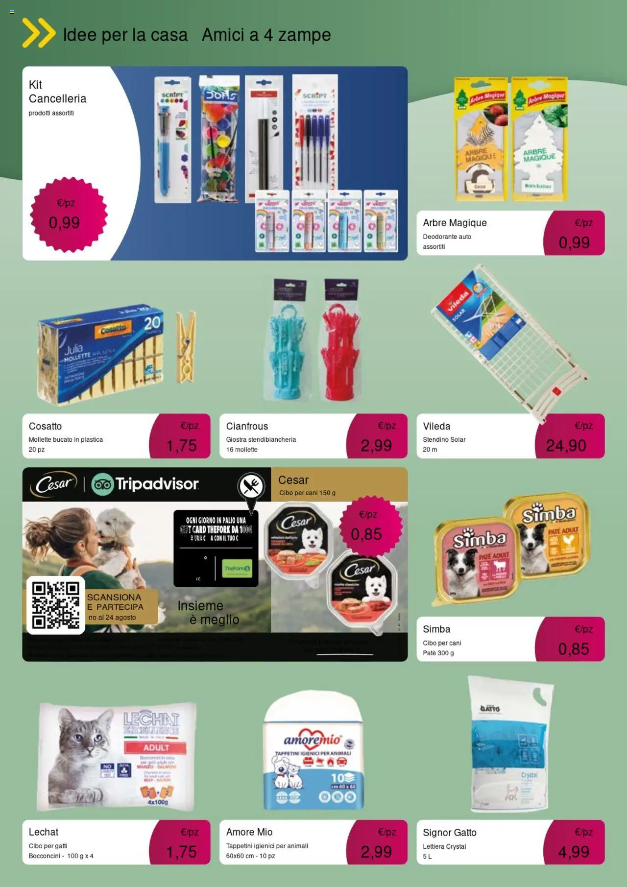 Volantino Acqua e Sapone del 01.08.2025 | Pagina: 5 | Prodotti: Deodorante auto, Salmone, Manzo, Stendibiancheria