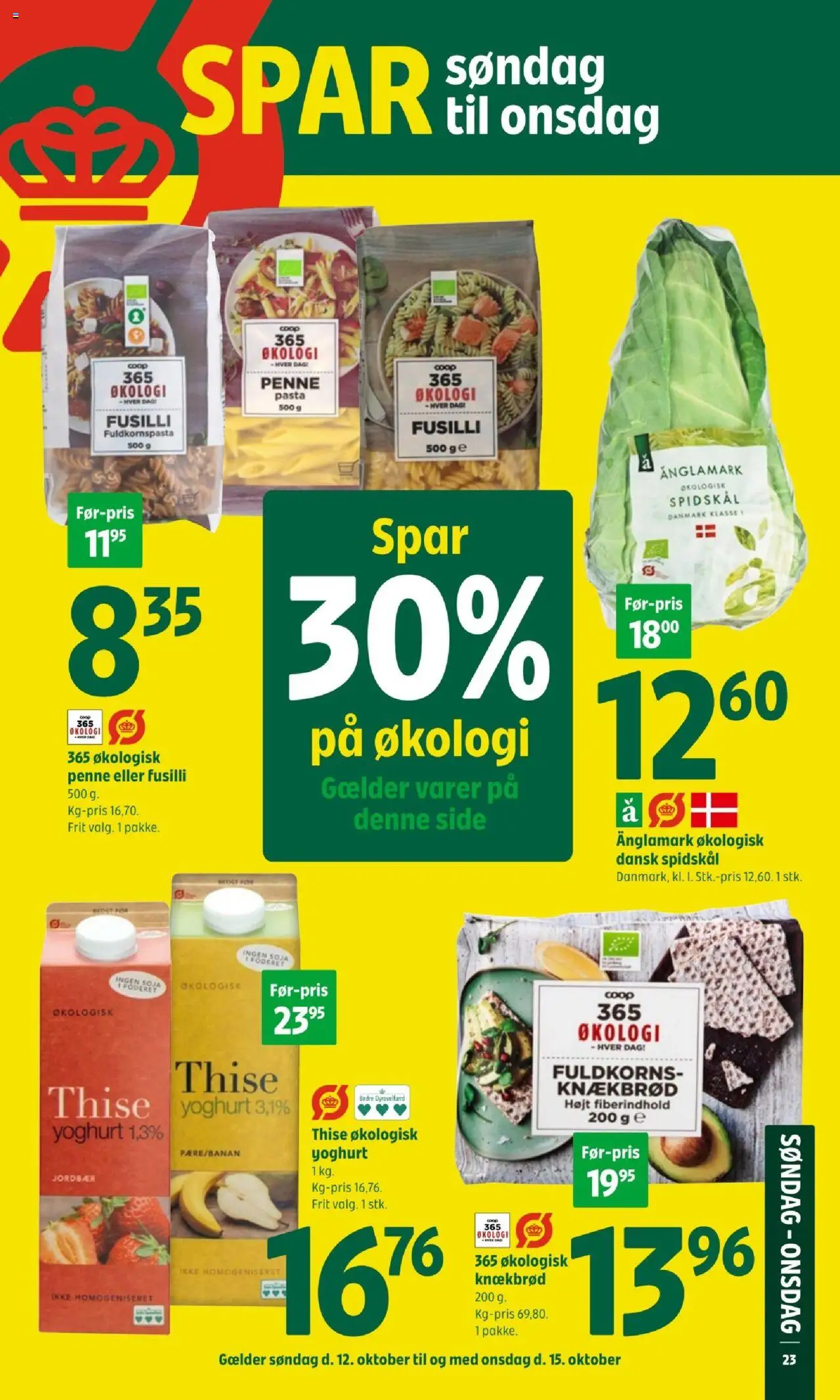 Coop 365 tilbudsavis – gyldig fra 09.10.2025 | Side: 6 | Produkter: Yoghurt, Jordbær, Knækbrød, Spidskål
