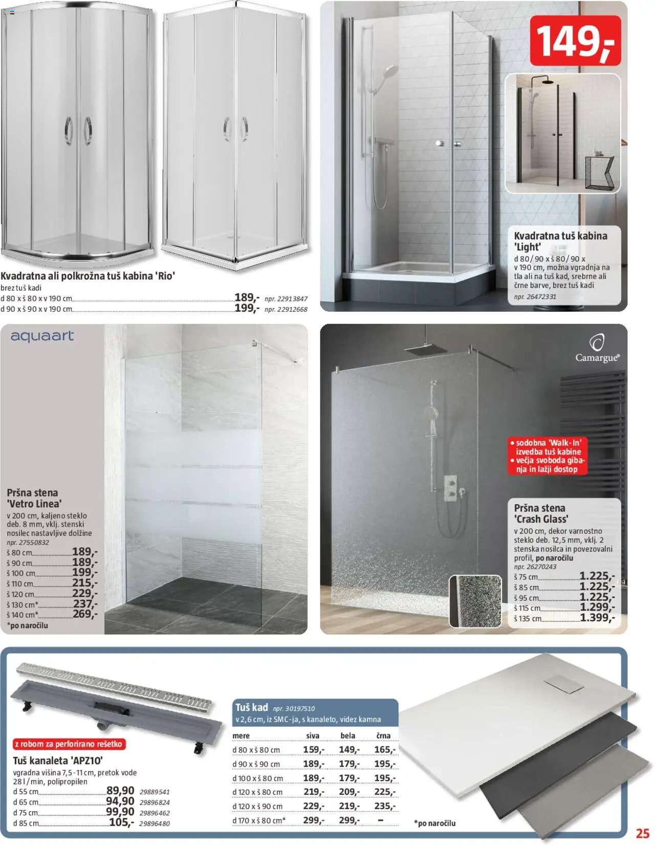 Bauhaus katalog │ velja od 31.07.2025 | Stran: 25 | Izdelki: Pršna stena, Tuš kabina, Tuš kad