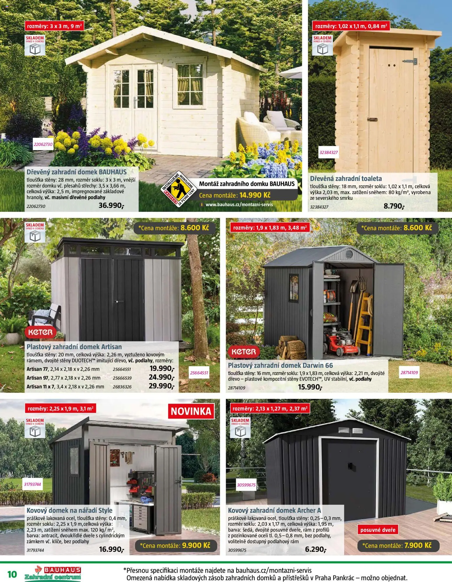 Bauhaus katalog Zahradní centrum od 06.03.2026 | Strana: 10 | Produkty: Zahradní domek, Nářadí