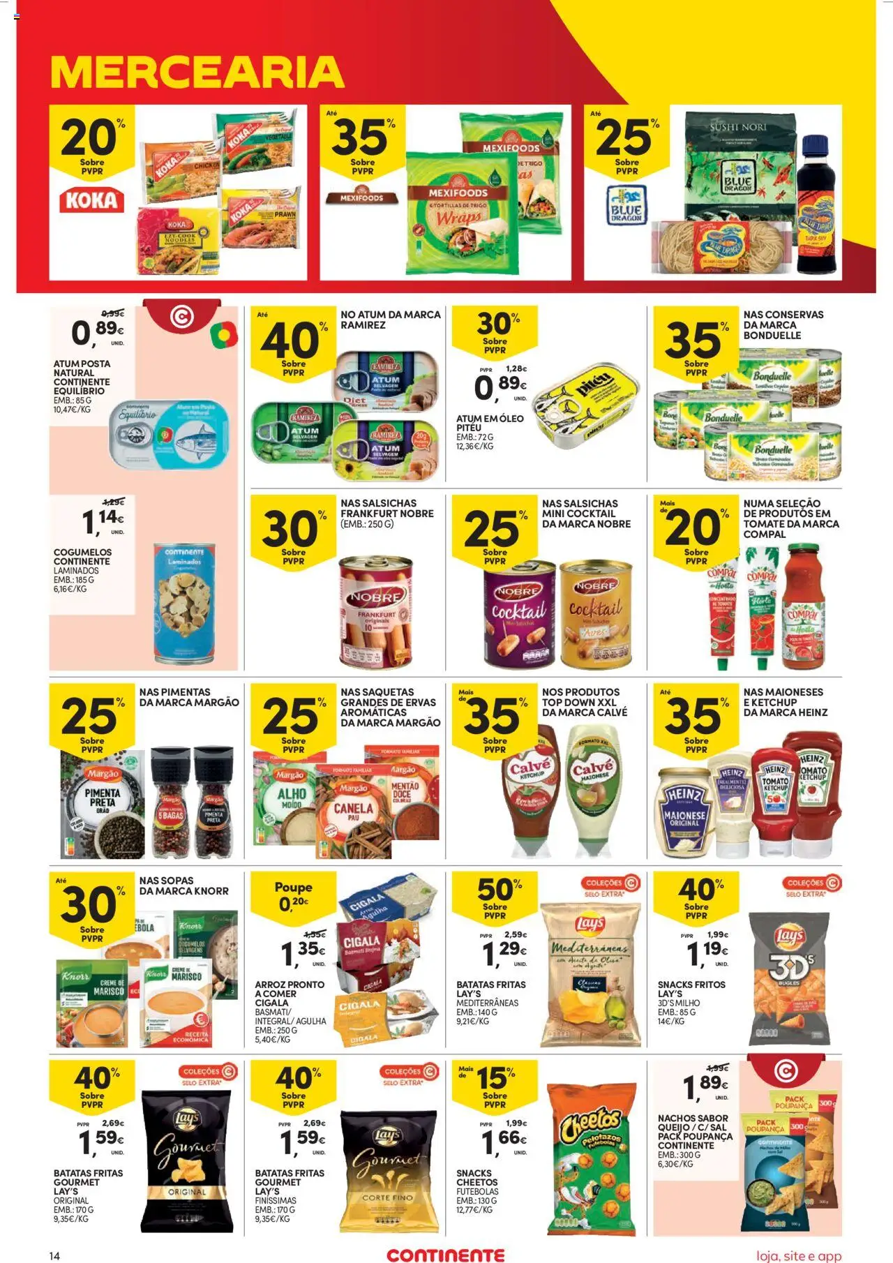 Continente Semanal Continente Bom Dia │ válido de 05.08.2025 | Página: 14 | Produtos: Boné, Top, Óleo, Tomate