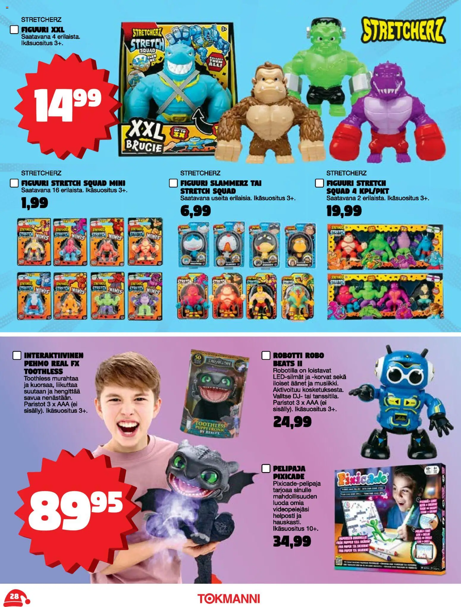 Tokmanni - Joululelukuvasto – voimassa 03.11.2025 alkaen | Sivu: 28 | Tuotteet: Robotti, Paristot