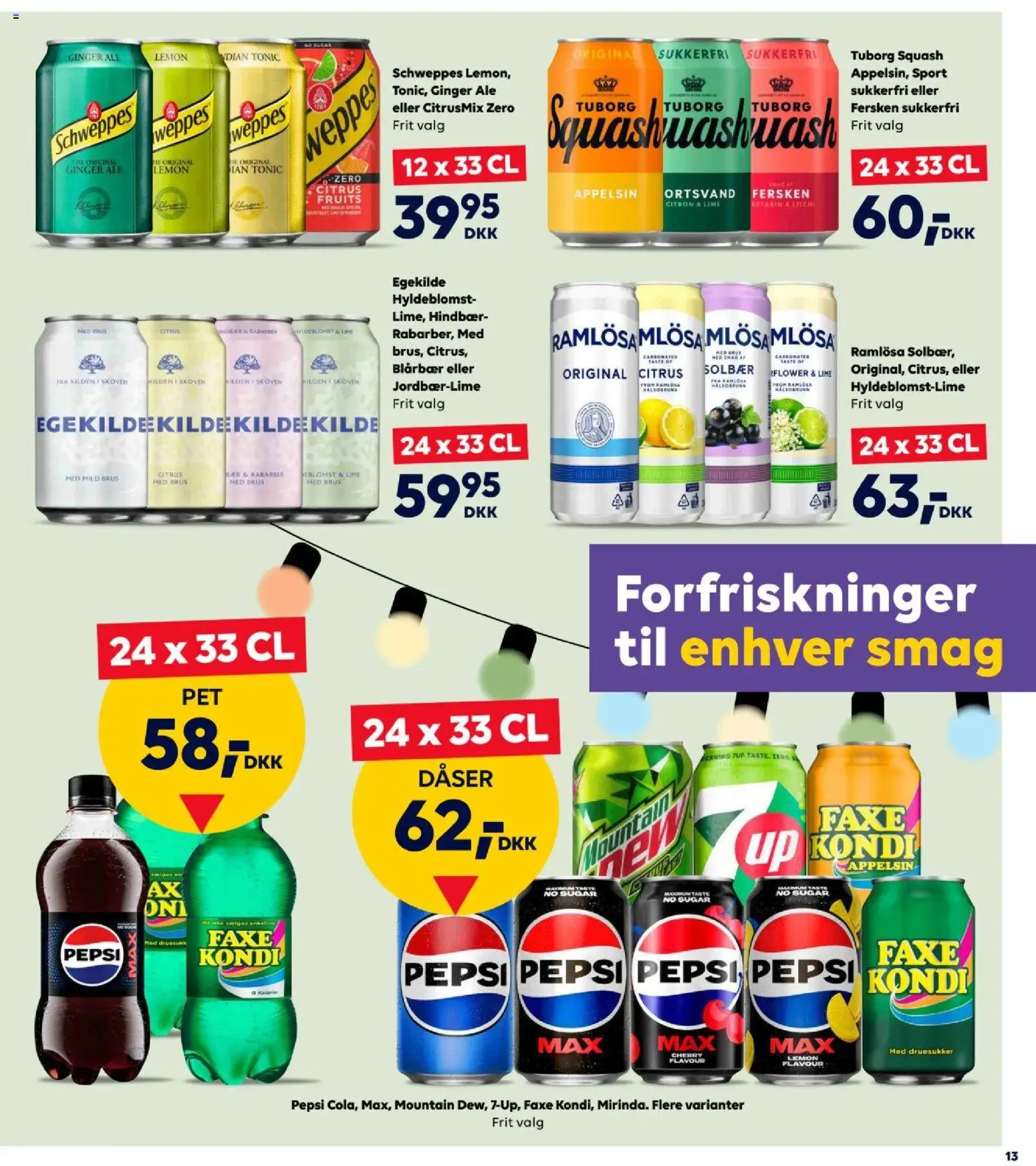 Bordershop tilbudsavis – gyldig fra 08.04.2026 | Side: 13 | Produkter: Squash, Faxe Kondi, Solbær, Pepsi