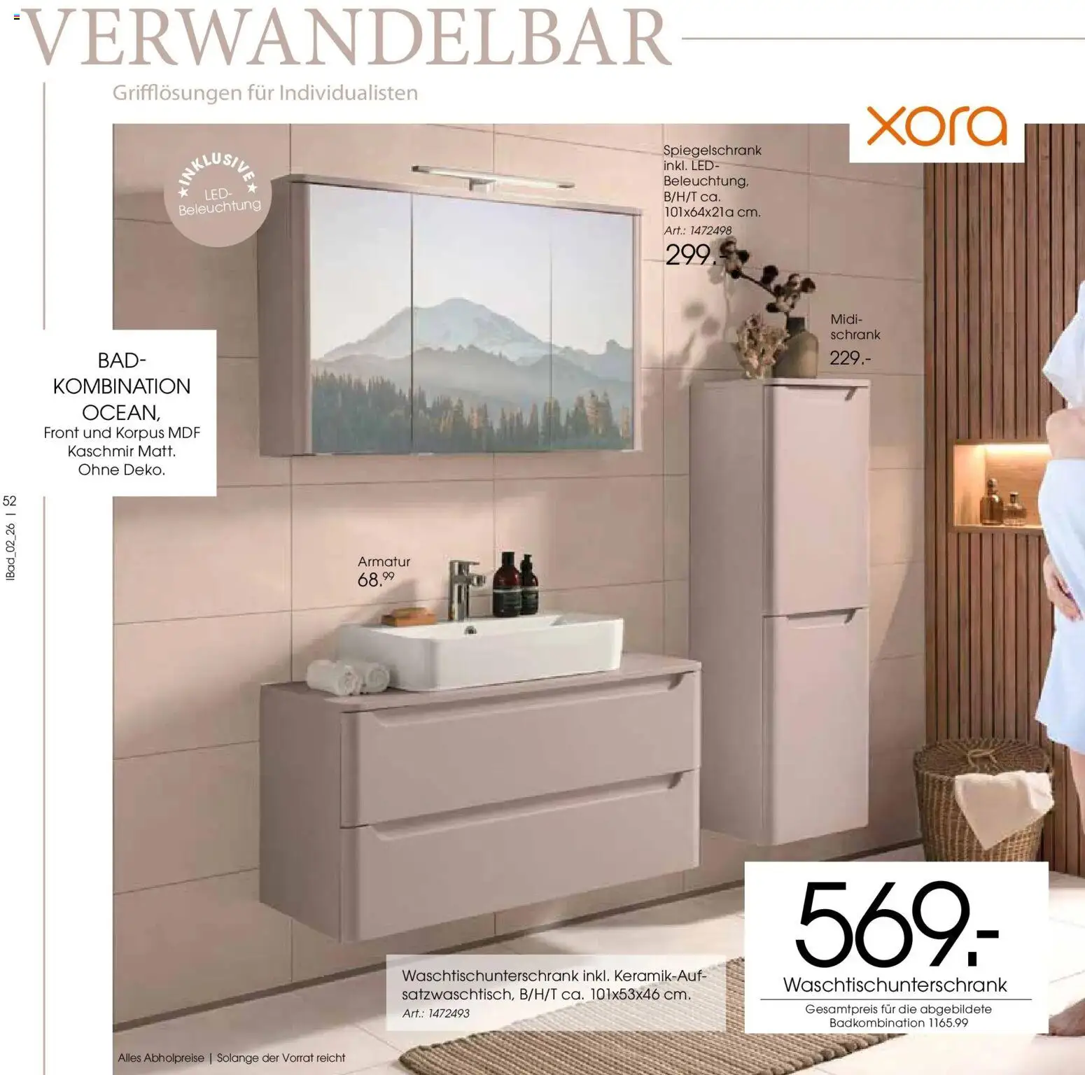 Zurbrüggen - Zurbrüggen: Bad Spezial – gültig ab 22.03.2026 | Seite: 52 | Produkte: Schrank, Bad, Armatur, Spiegelschrank