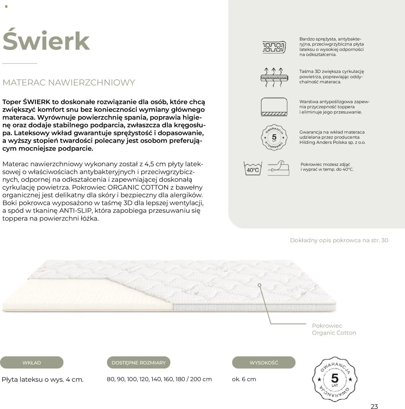 Salony Agata Gazetka - Natura od 27.01.2026 | Strona: 23 | Produkty: Plyty, Materac