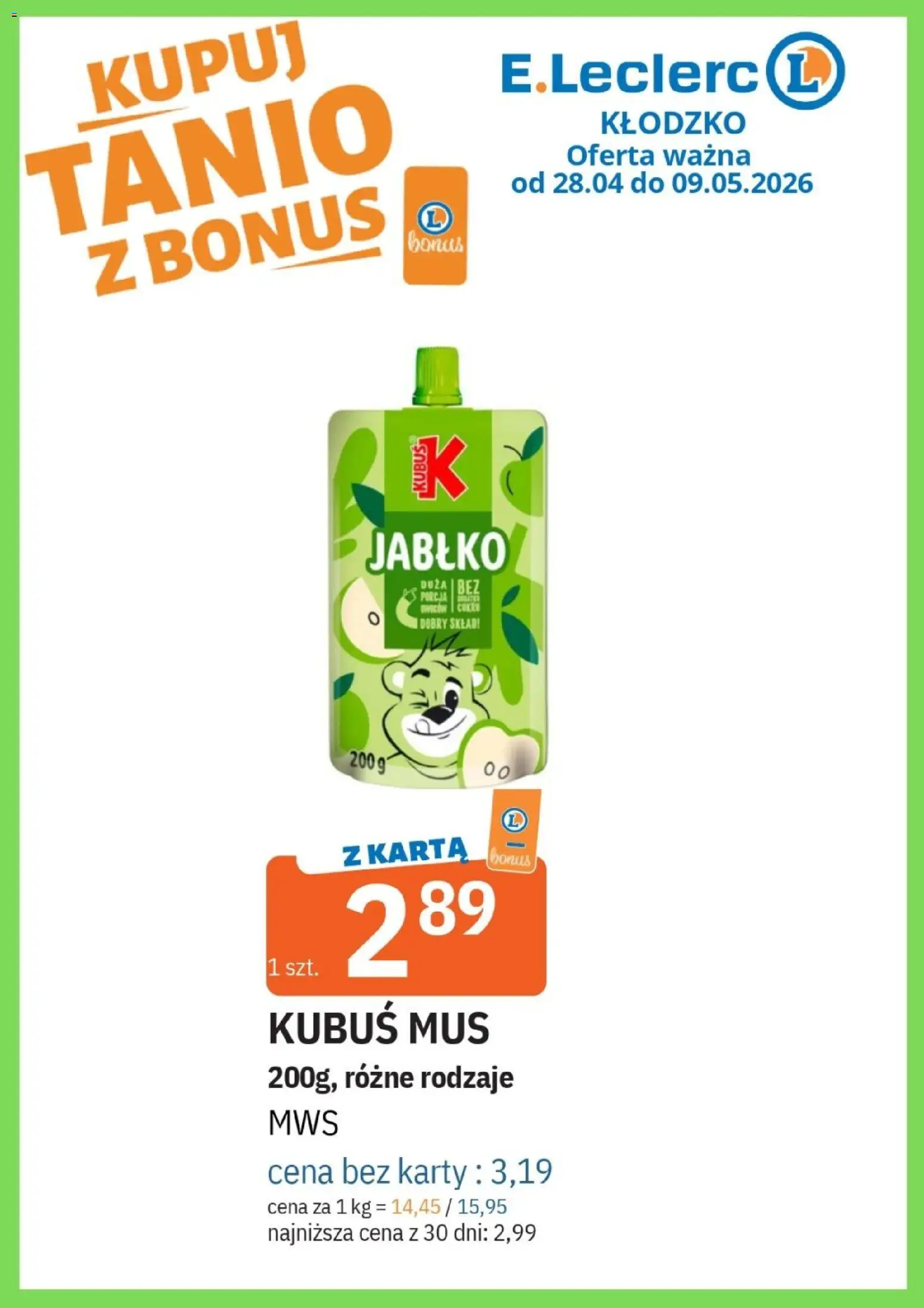 E.Leclerc gazetka - Kłodzko od 28.04.2026 | Strona: 40 | Produkty: Karta