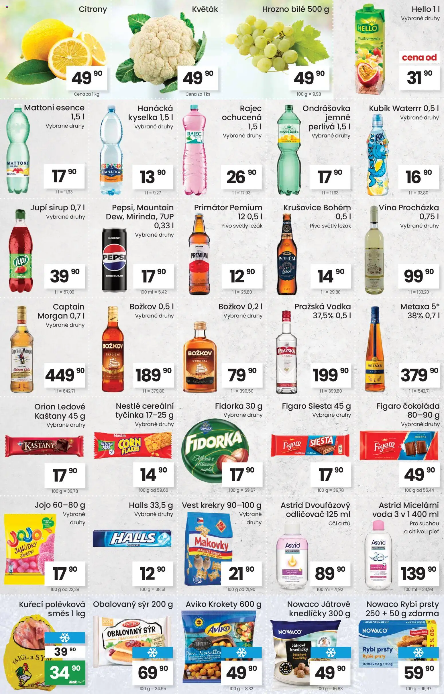 Kubík leták od 17.02.2026 | Strana: 3 | Produkty: Čokoláda, Krušovice Bohém, Kubík Waterrr, Pražská vodka