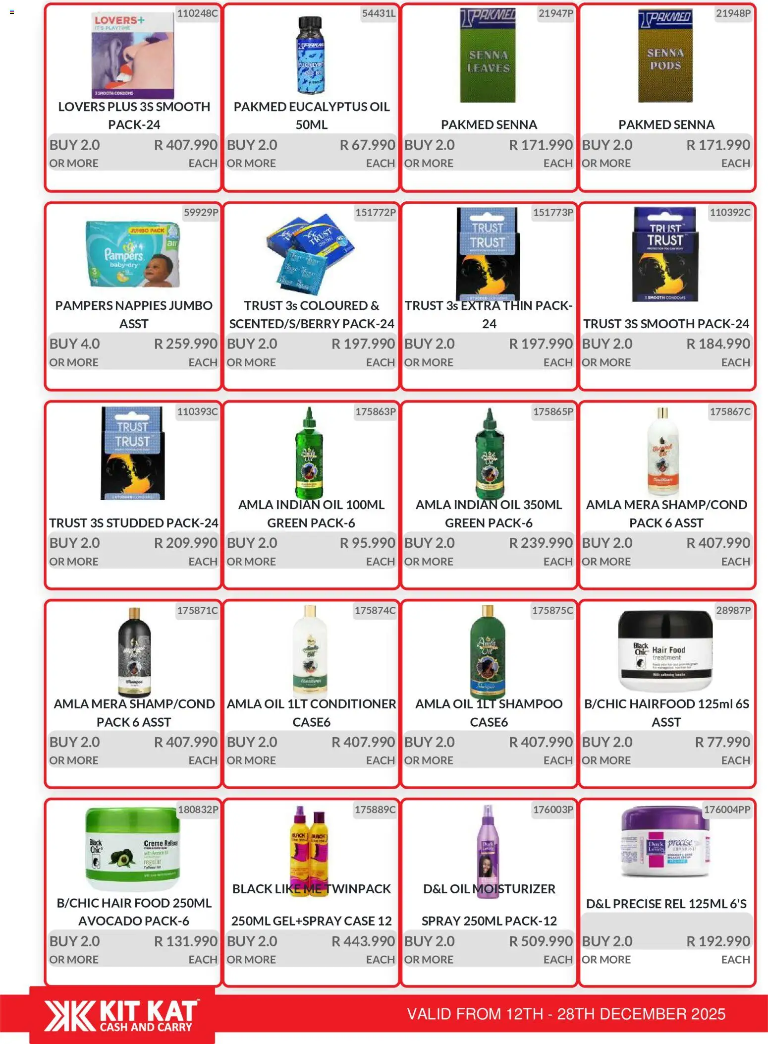 New KIT KAT Cash & Carry catalogue – valid from 12.12.2025 | Page: 16 | Products: Moisturizer, Oil, Conditioner, Nappies