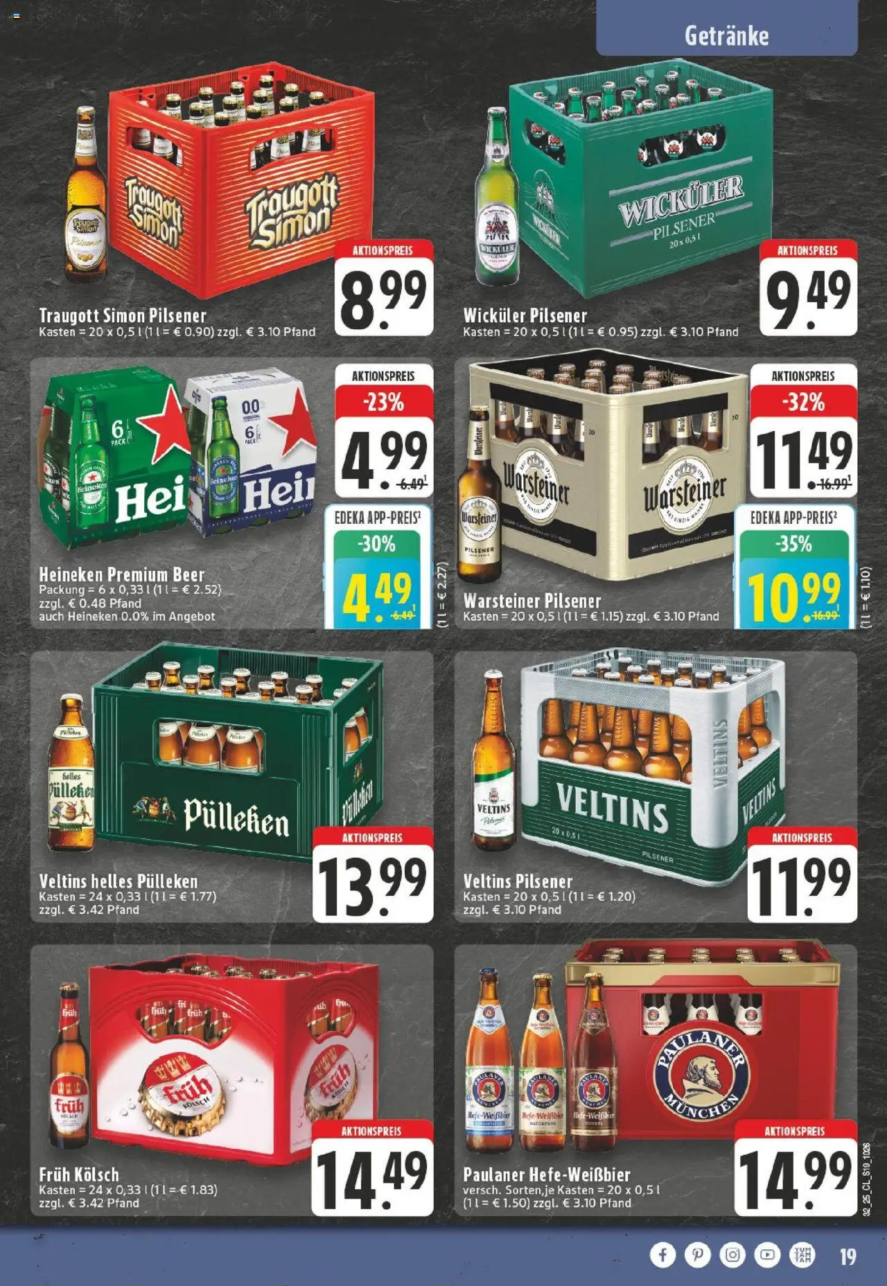 Edeka prospekt Koblenz	 - gültig ab dem 03.08.2025 | Seite: 19 | Produkte: Helles pulleken, Heineken, Warsteiner, Paulaner