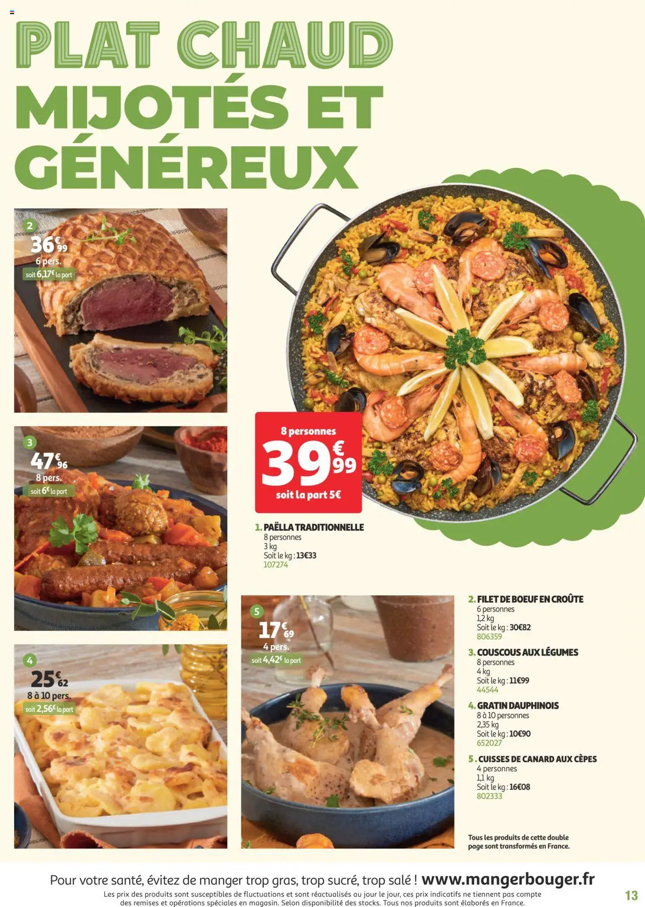  | Page: 13 | Produits: Couscous, Cuisses de canard