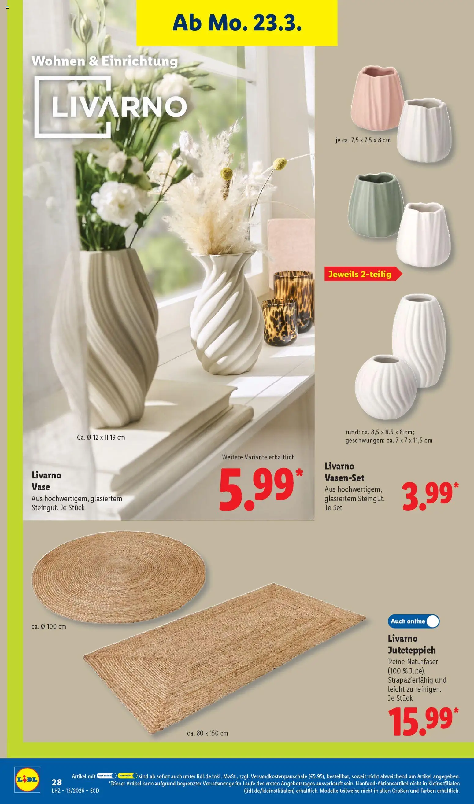 Lidl Prospekt – gültig ab 23.03.2026 | Seite: 48 | Produkte: Vase