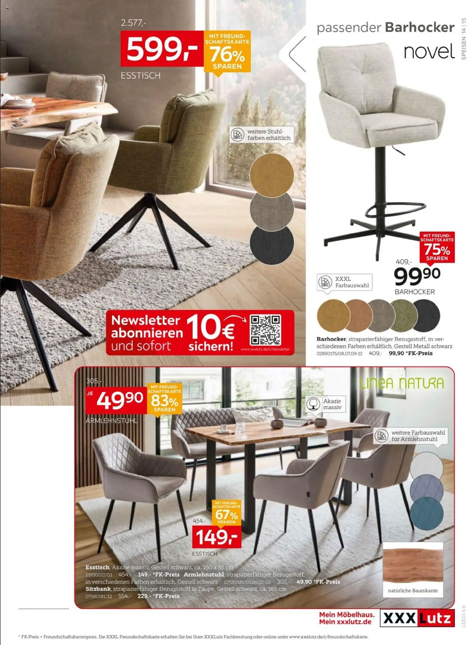 XXXL Lutz Prospekt 	 – gültig ab 02.01.2026 | Seite: 15 | Produkte: Esstisch, Barhocker, Stuhl
