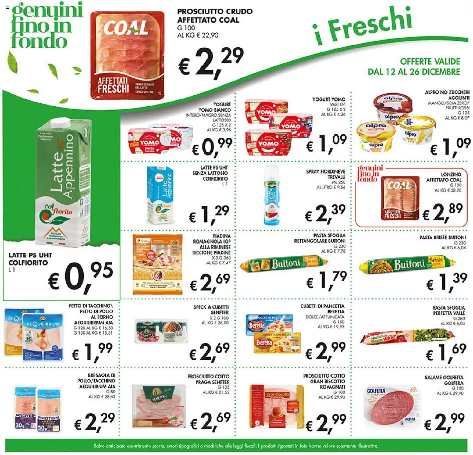 Volantino Coal del 12.12.2025 | Pagina: 9 | Prodotti: Petto di Pollo, Prosciutto Cotto, Pasta, Pasta brisée