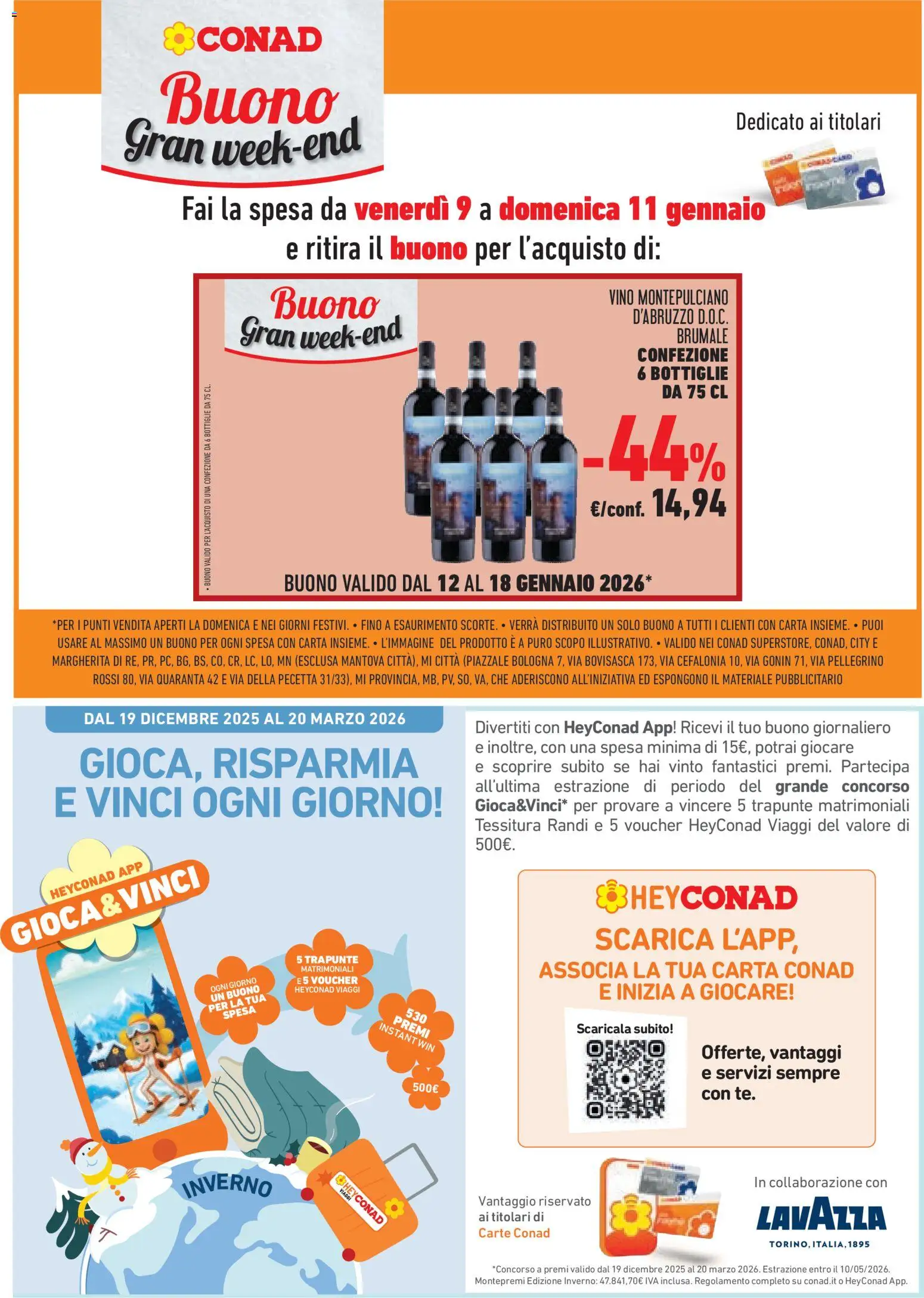 Volantino Conad del 07.01.2026 | Pagina: 9 | Prodotti: Vino, Lavazza