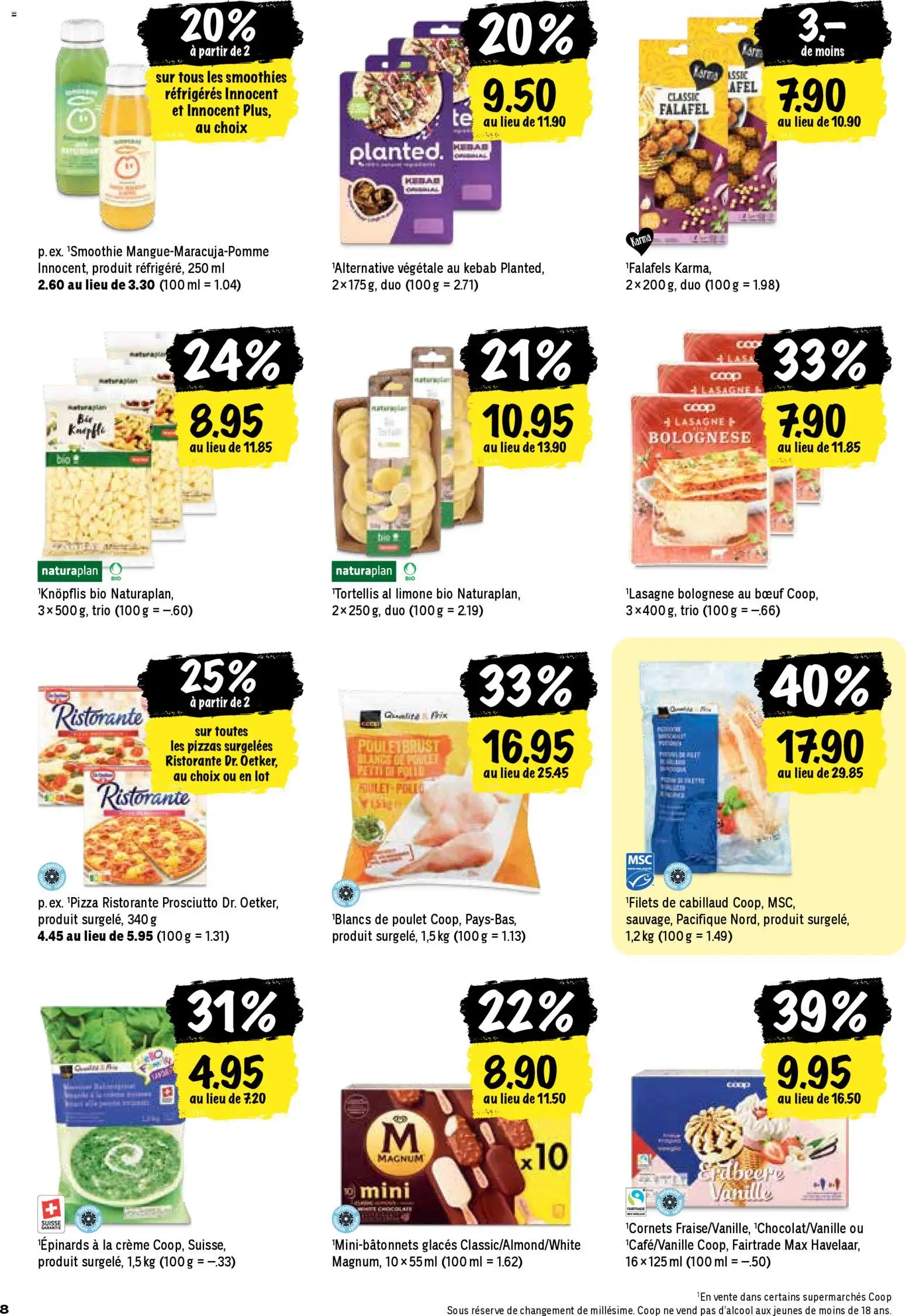 Coop aktionen FR – gültig ab 12.03.2026 | Seite: 8 | Produkte: En Kommode, Pouletbrust, Pizza, Creme