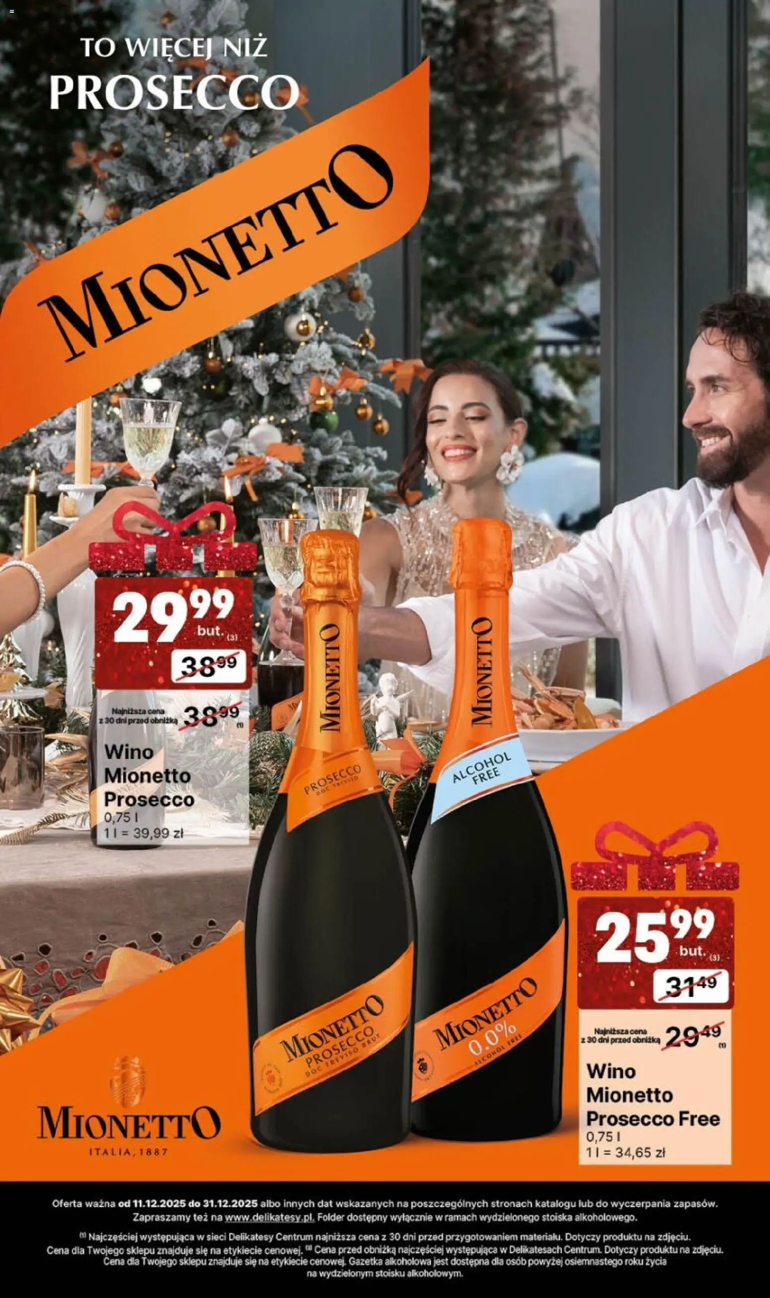 Delikatesy Centrum Gazetka alkoholowa od 11.12.2025 | Strona: 16 | Produkty: Mionetto prosecco, Delikatesy, Wino, Prosecco