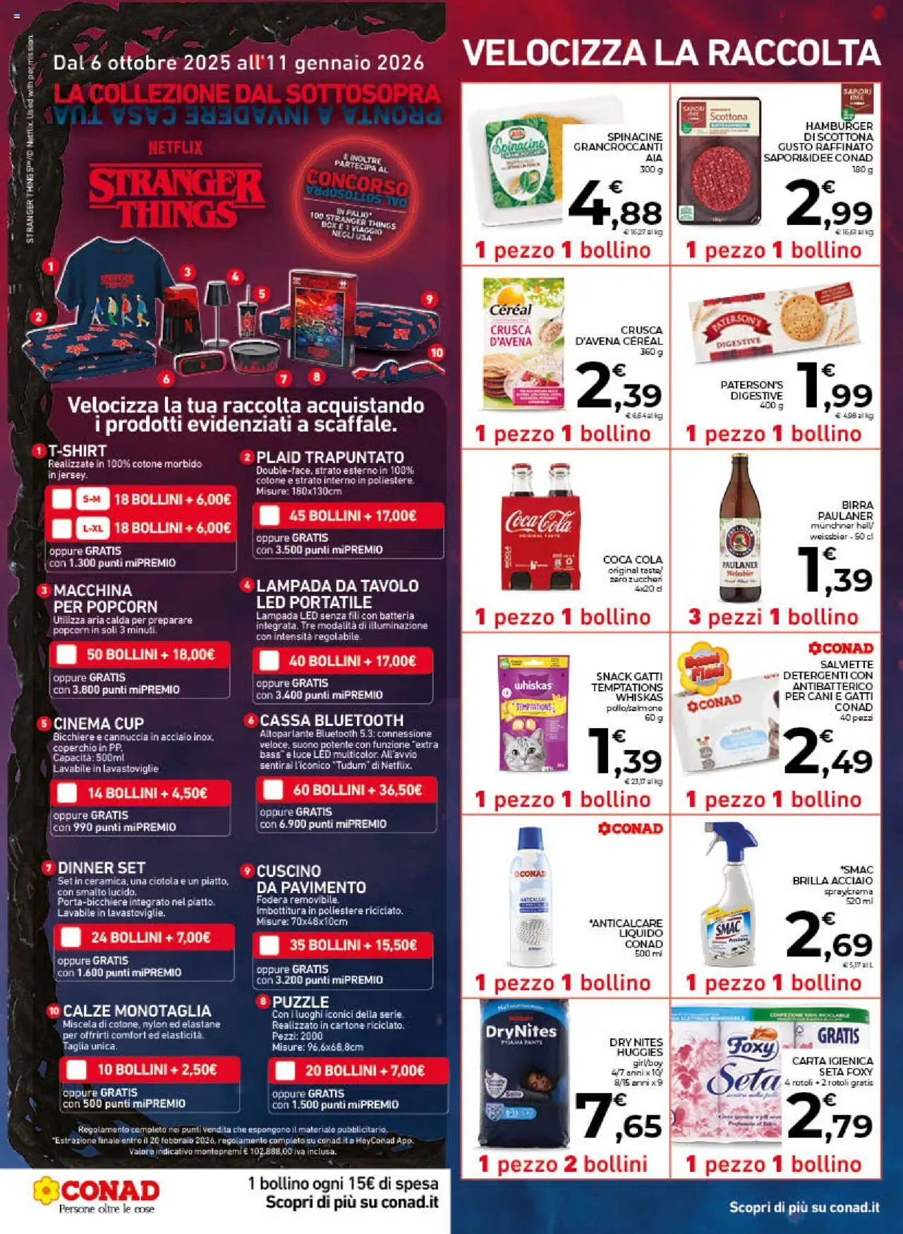 Volantino Conad del 09.10.2025 | Pagina: 14 | Prodotti: Plaid, Altoparlante, Hamburger, Lampada