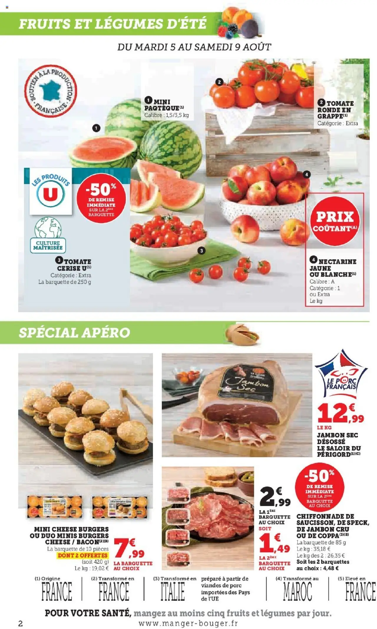  | Page: 2 | Produits: Jambon Cru, Nectarine, Jambon, Porc