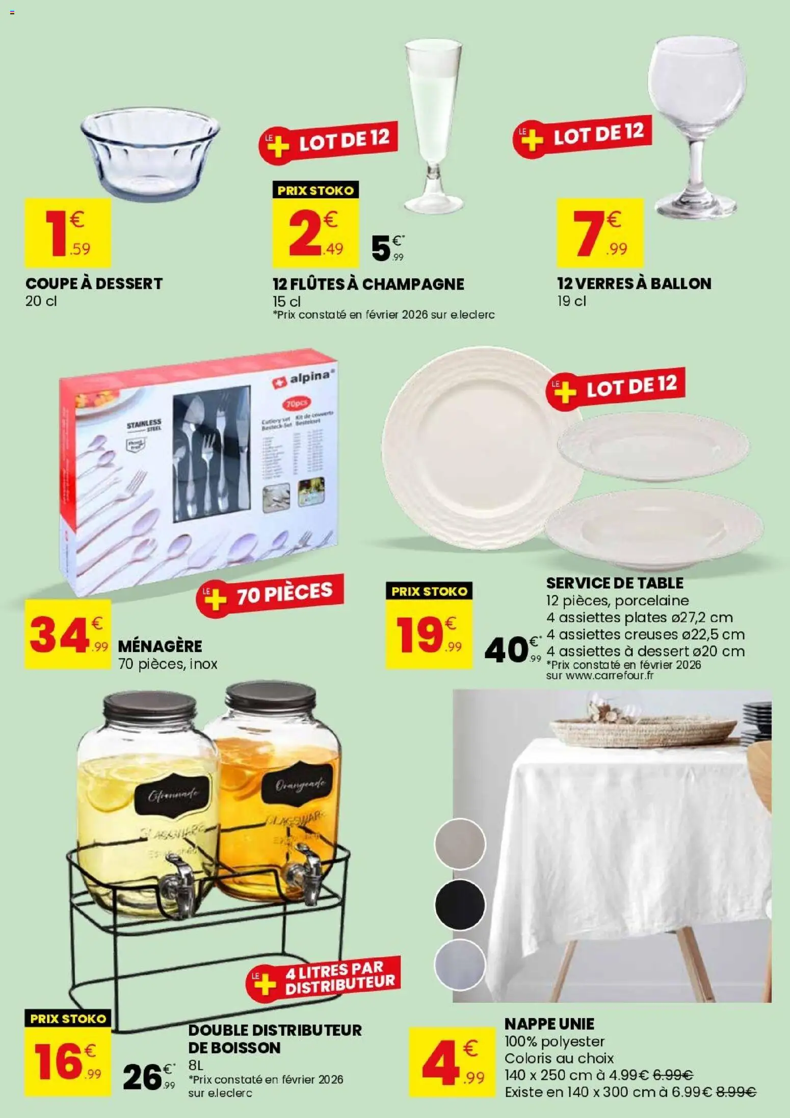 {H1} | Page: 9 | Produits: Porcelaine, Champagne, Table, Nappe