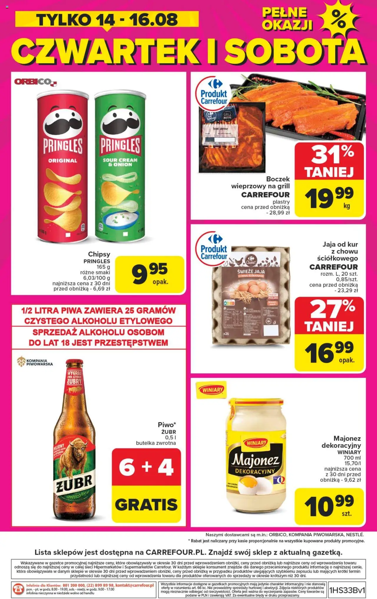Carrefour Gazetka - Weekend promek juz od środy od 13.08.2025 | Strona: 8 | Produkty: Chipsy, Grill, Boczek, Jaja