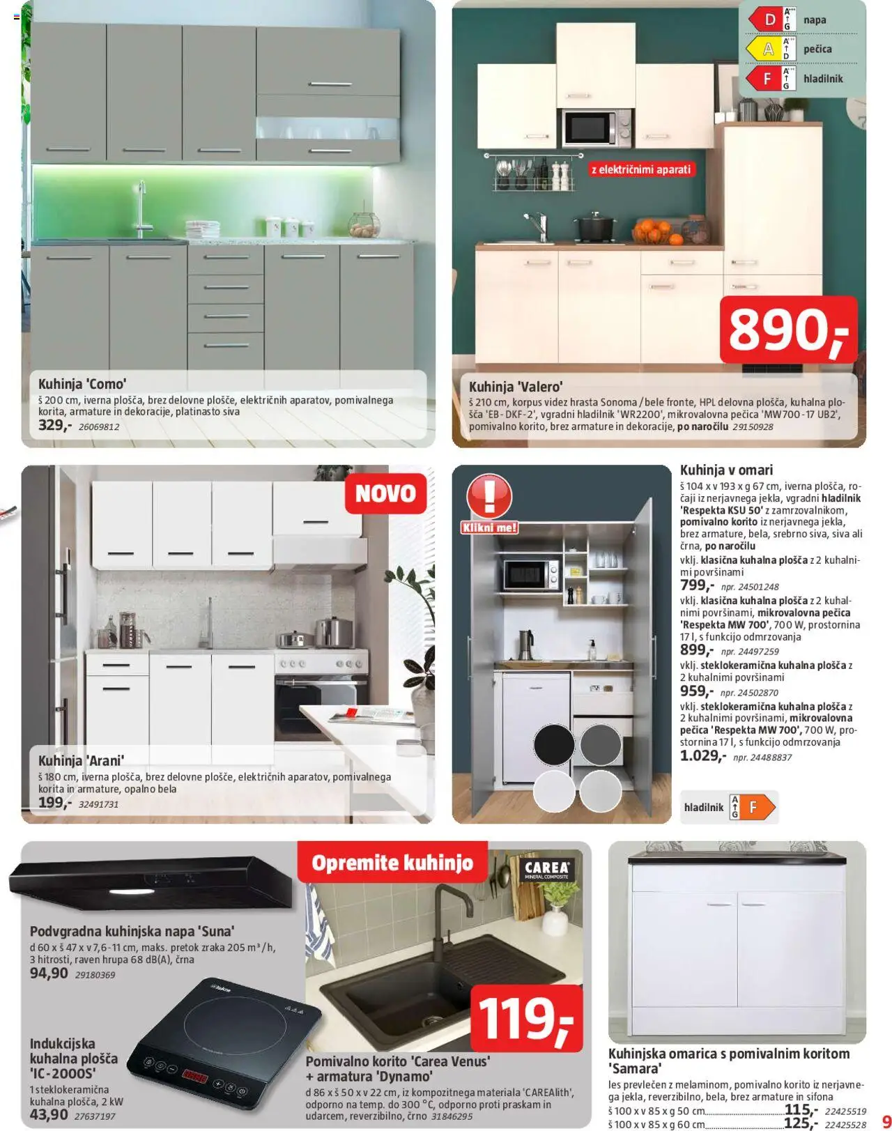 Novi Bauhaus katalog ponudbe – veljaven od 04.09.2025 | Stran: 9 | Izdelki: Hladilnik, Pecica, Kuhalna plosca, Kuhinja