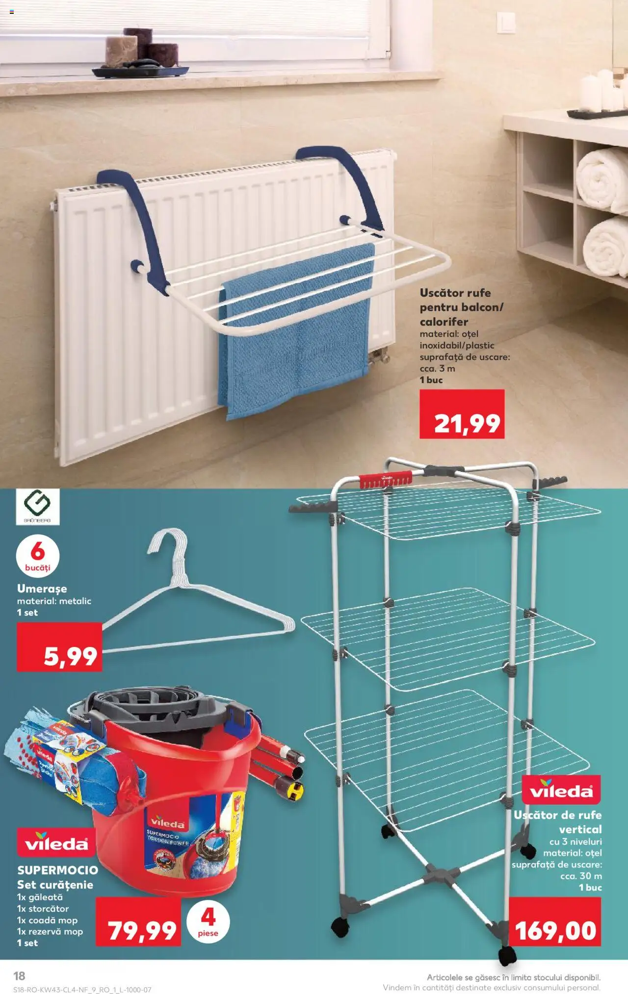 Noul catalog Kaufland – valabil de la 22.10.2025 | Pagină: 18 | Produse: Uscător, Storcător, Uscător rufe, Calorifer