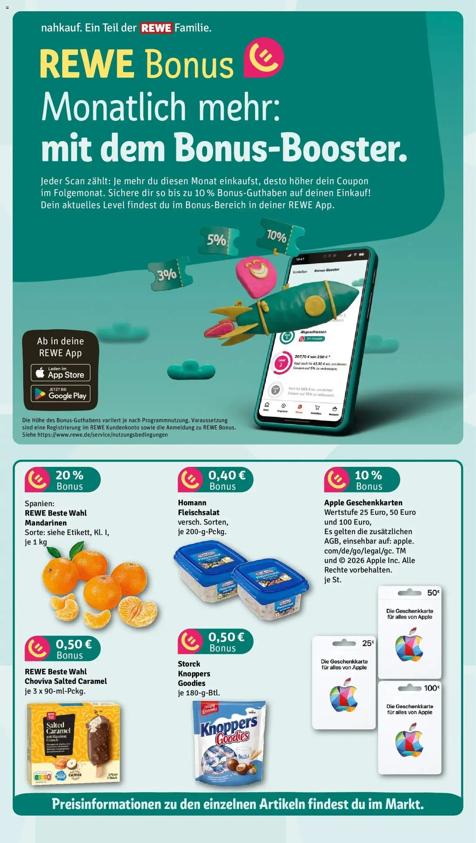 Rewe Prospekt Schneeberg	 – gültig ab 05.04.2026 | Seite: 4 | Produkte: Milch, Mandarinen, Apple, Knoppers