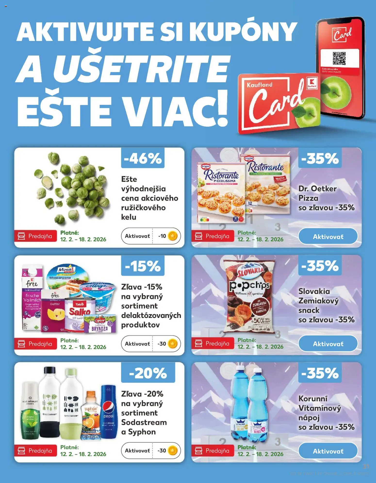 Nové Kaufland akcie – leták je platný od 12.02.2026 | Strana: 31 | Produkty: Kel, Salko, Pepsi, Mascarpone