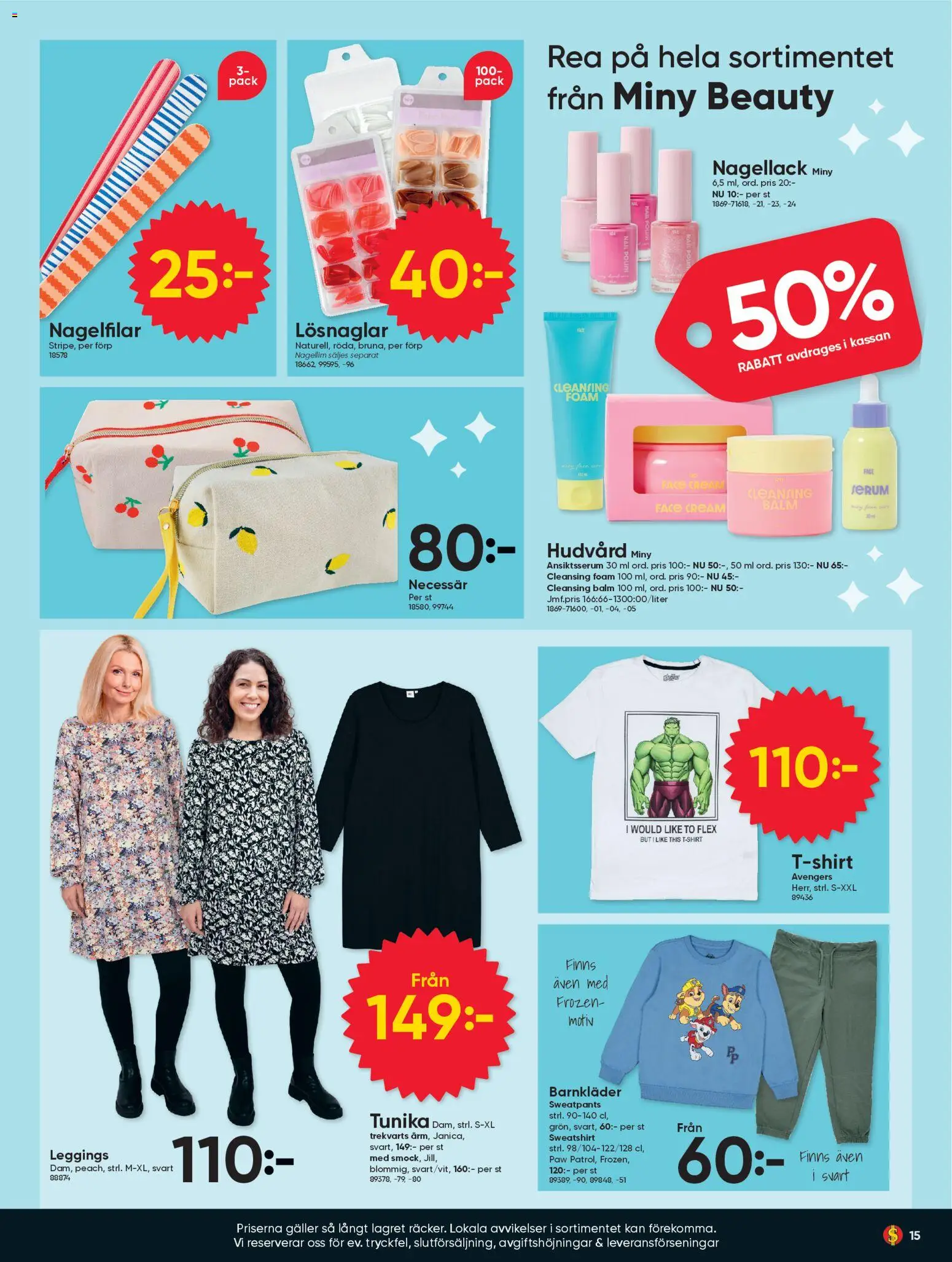 Dollar Store reklamblad aktuell från 23.02.2026 | Sida: 15 | Produkter: Nagellack, Galler, Sweatshirt, Necessär