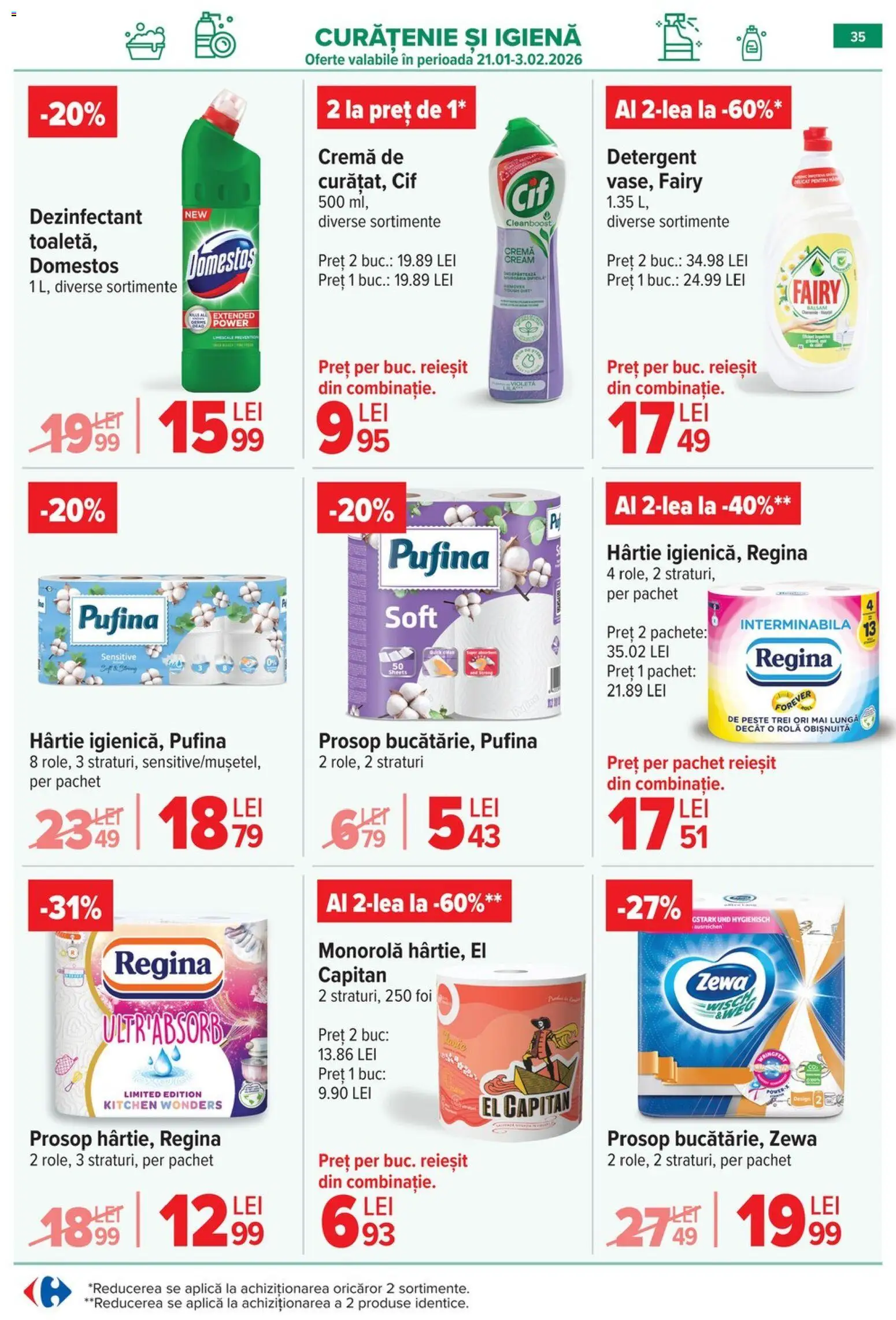 Noul catalog Carrefour – valabil de la 21.01.2026 | Pagină: 35 | Produse: Cremă, Pește, Detergent