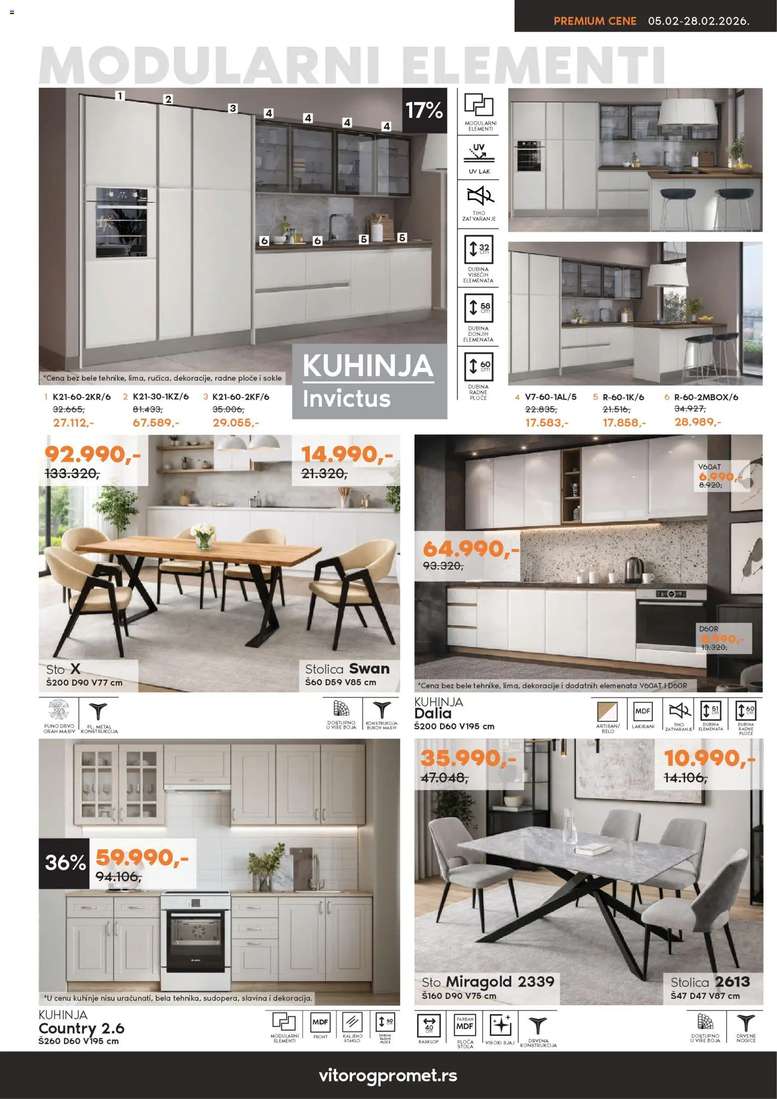 Vitorog katalog - važi od 05.02.2026 | Strana: 5 | Proizvode: Sto, Stolica, Kuhinja, Orah