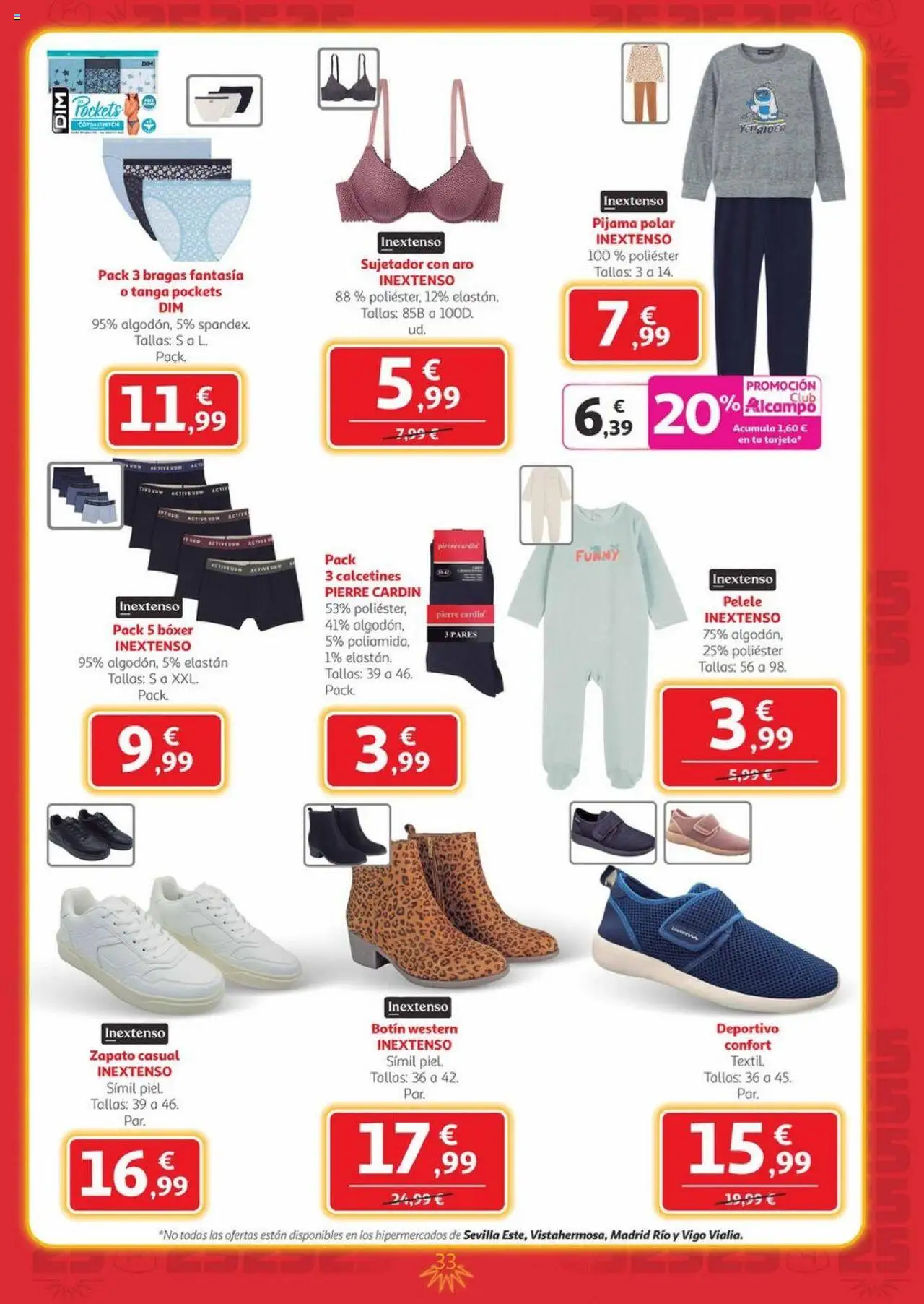 Alcampo - Canarias │ válido desde el 25.09.2025 | Página: 33 | Productos: Bragas, Pijama