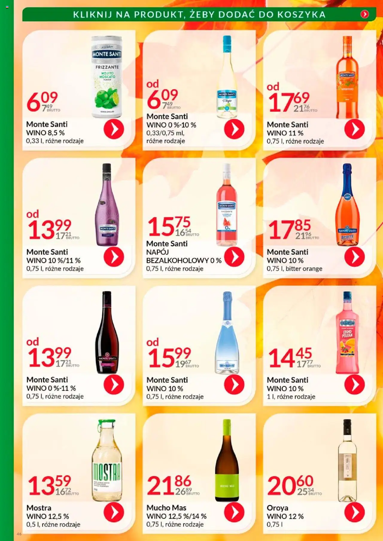 Eurocash Gazetka - Katalog Alkoholowy od 01.10.2025 | Strona: 46 | Produkty: Monte Santi, Wino