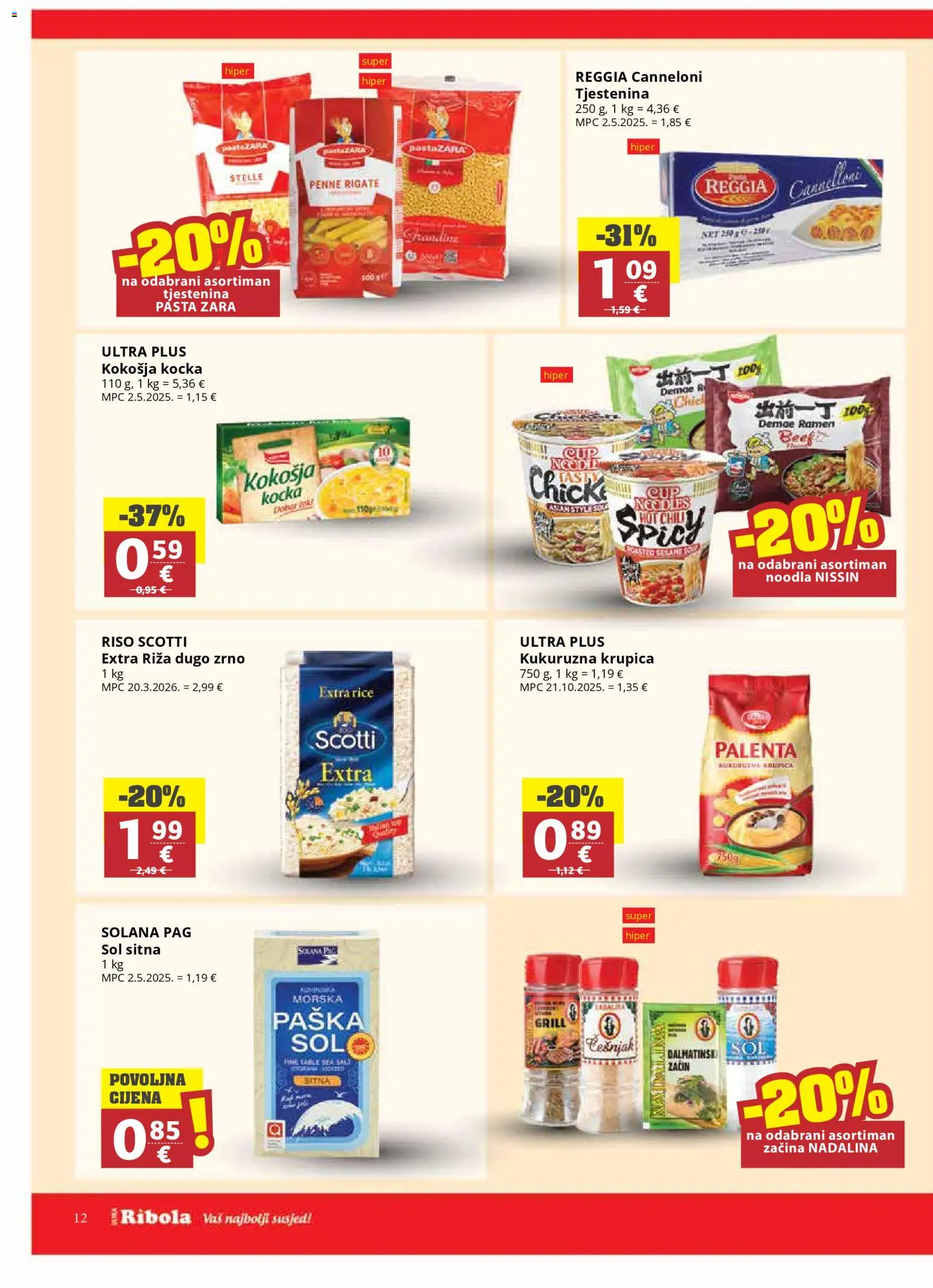 Ribola katalog | vrijedi od 29.04.2026 | Stranica: 12 | Proizvodi: Riža, Krupica, Noodle, Češnjak