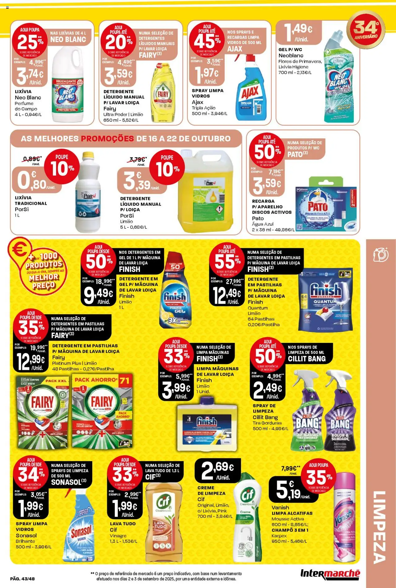 Intermarché folheto │ válido de 16.10.2025 | Página: 43 | Produtos: Vinagre, Máquina de lavar, Perfume, Detergente