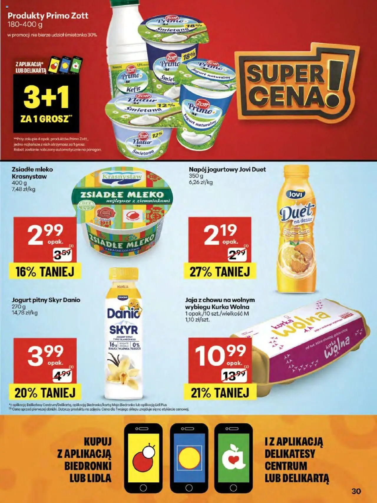 Delikatesy Centrum Gazetka - Sklepy Własne od 14.08.2025 | Strona: 30 | Produkty: Jogurt pitny, Mleko, Jogurt, Jaja